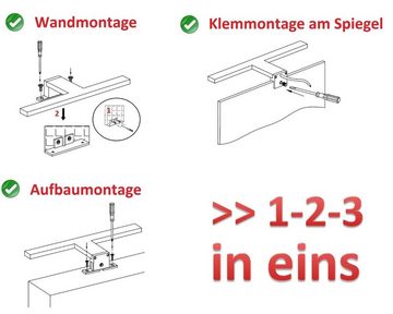 kalb Spiegelleuchte LED Badleuchte schwarz 450mm Spiegellampe Aufbauleuchte, neutralweiß