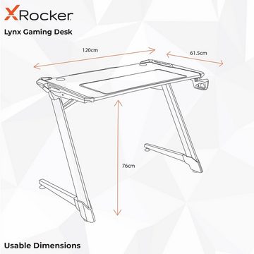 X Rocker Schreibtisch Lynx Carbon Gaming Tisch mit LED-Beleuchtung