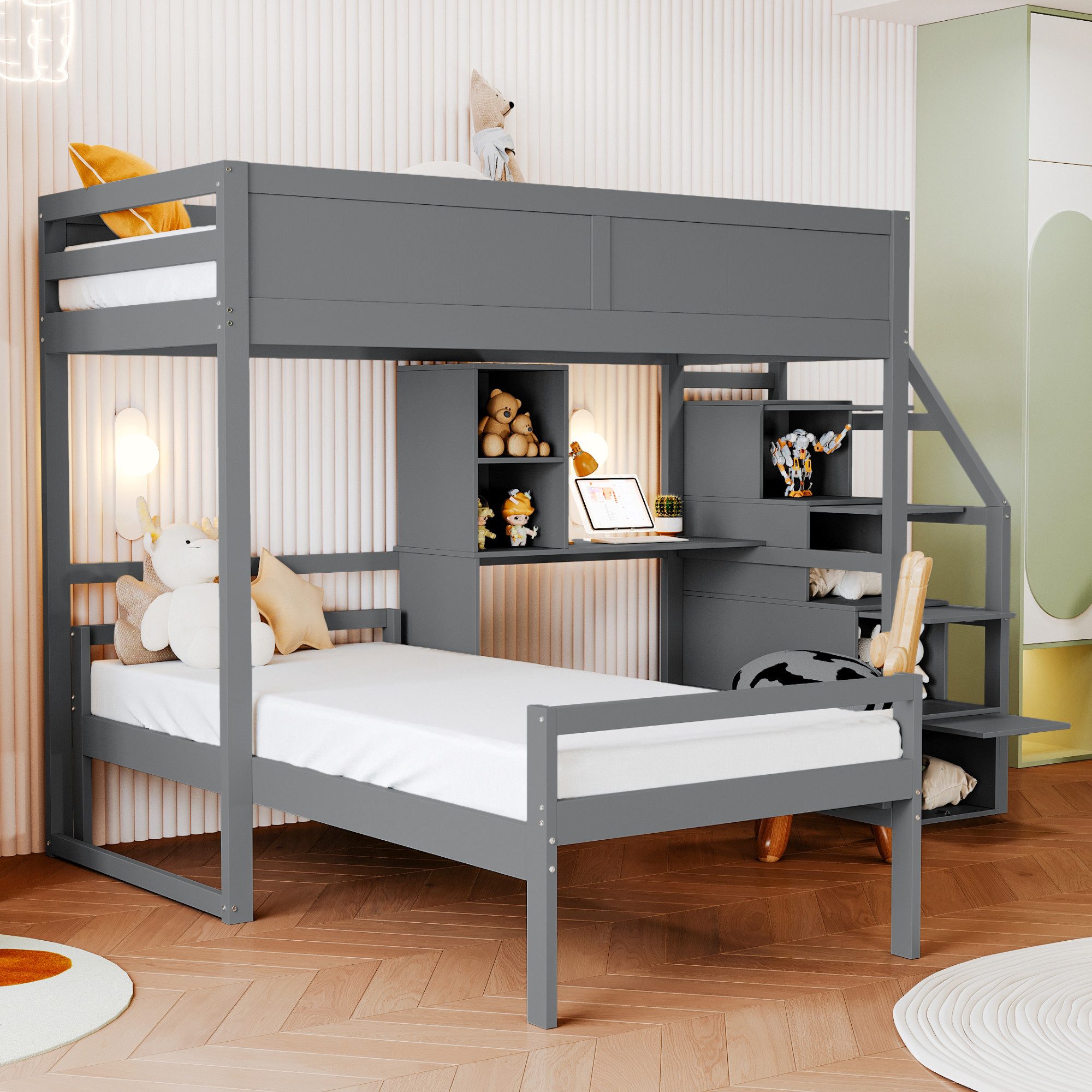 HAUSS SPOLE Etagenbett 90x200 cm Sicherheitstreppe günstig online kaufen
