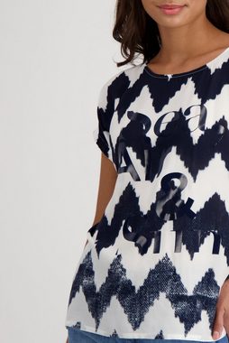 Monari Kurzarmbluse Kurzarm-Bluse mit Ikat Muster