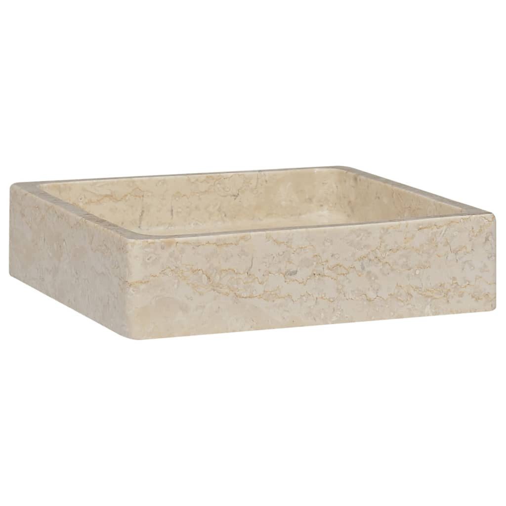 vidaXL Waschbecken, Waschtisch Creme 40x40x10 cm Marmor