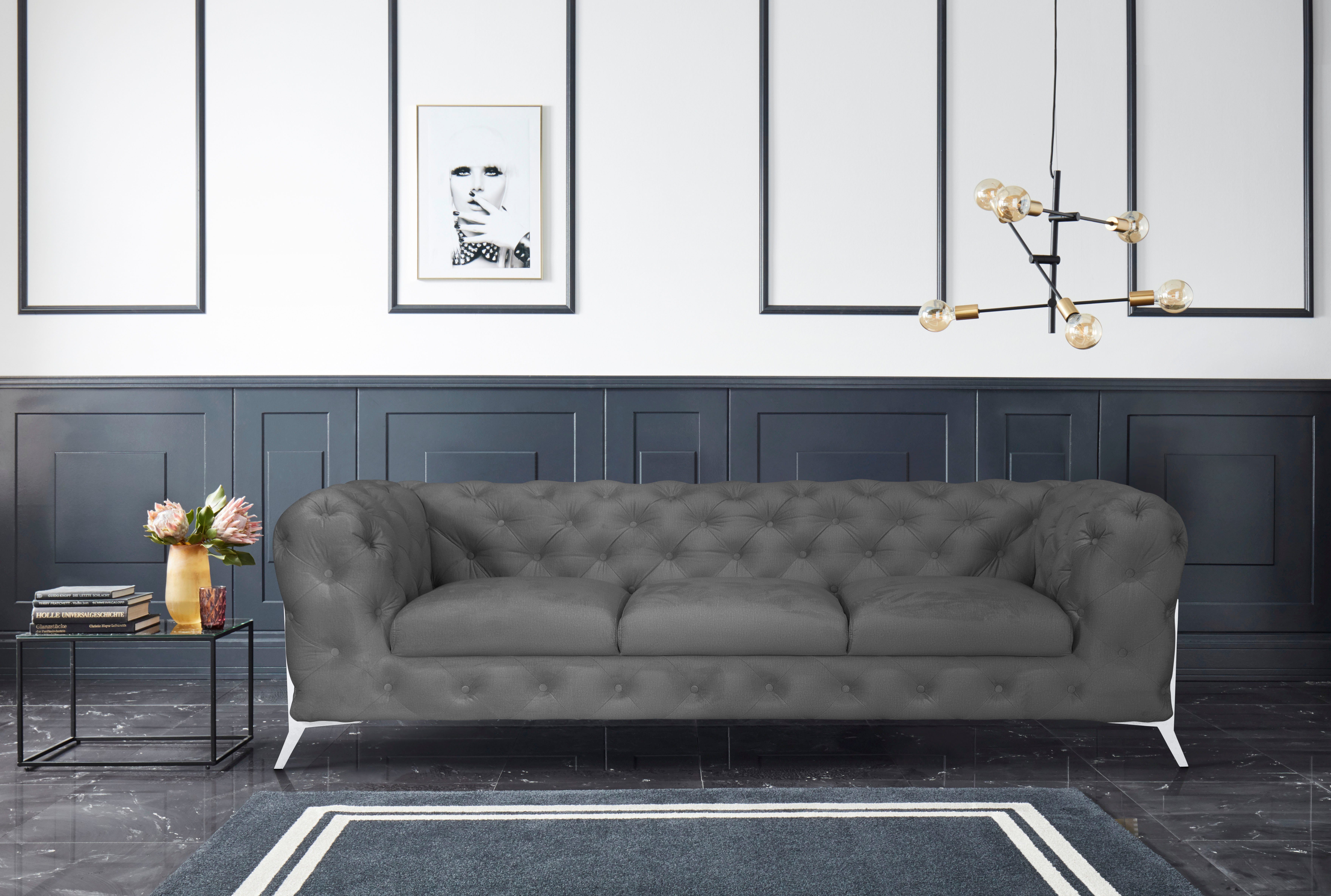 Leonique Chesterfield-Sofa Amaury, aufwändige Knopfheftung, moderne günstig online kaufen