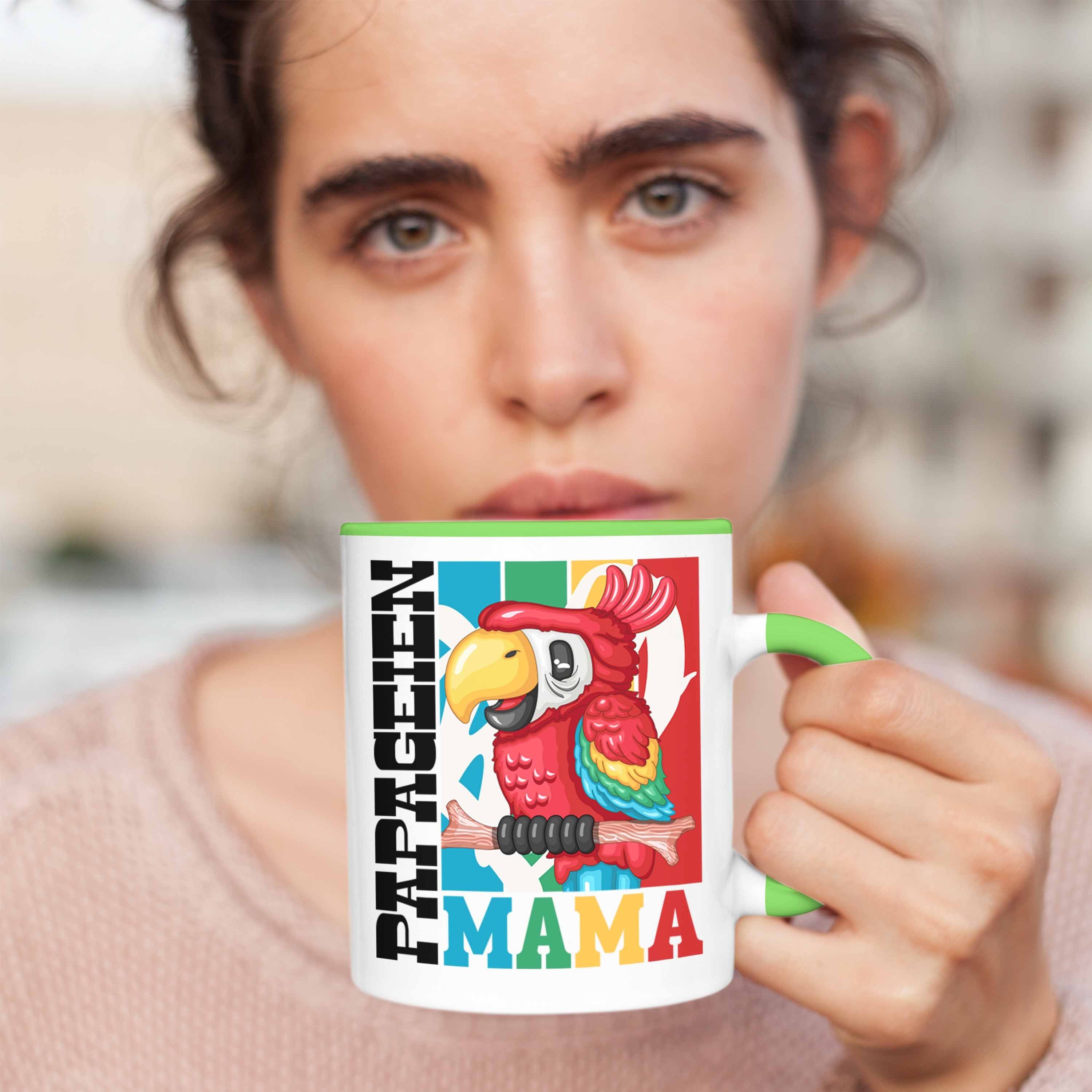 Geschenk Tasse Papageien für Grün Spruch Tasse Trendation Geschenki Mama Papagei Besitzerin