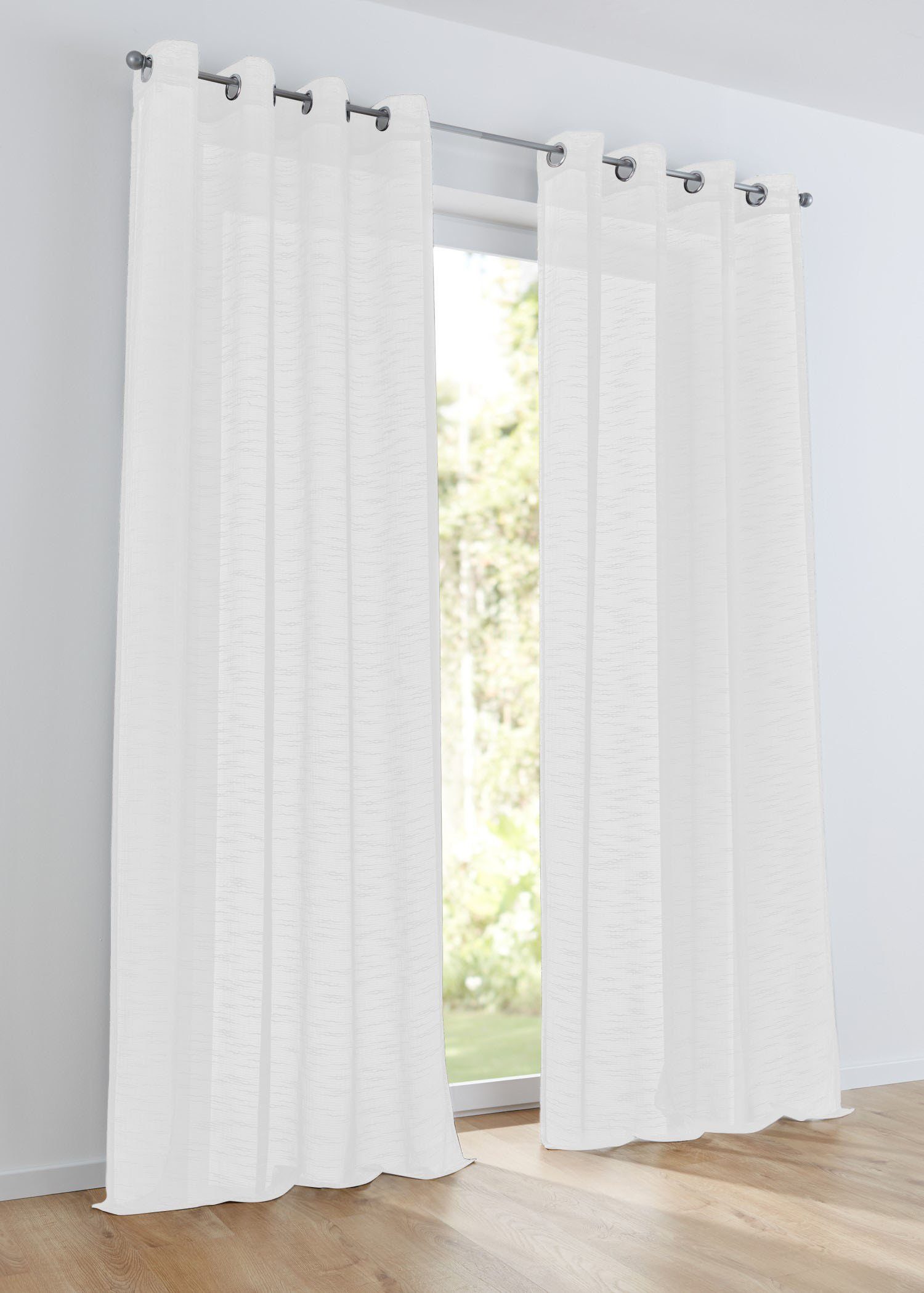 Kutti Vorhang Celtic (1 St), Ösen, halbtransparent, Gardine halbtransparent günstig online kaufen