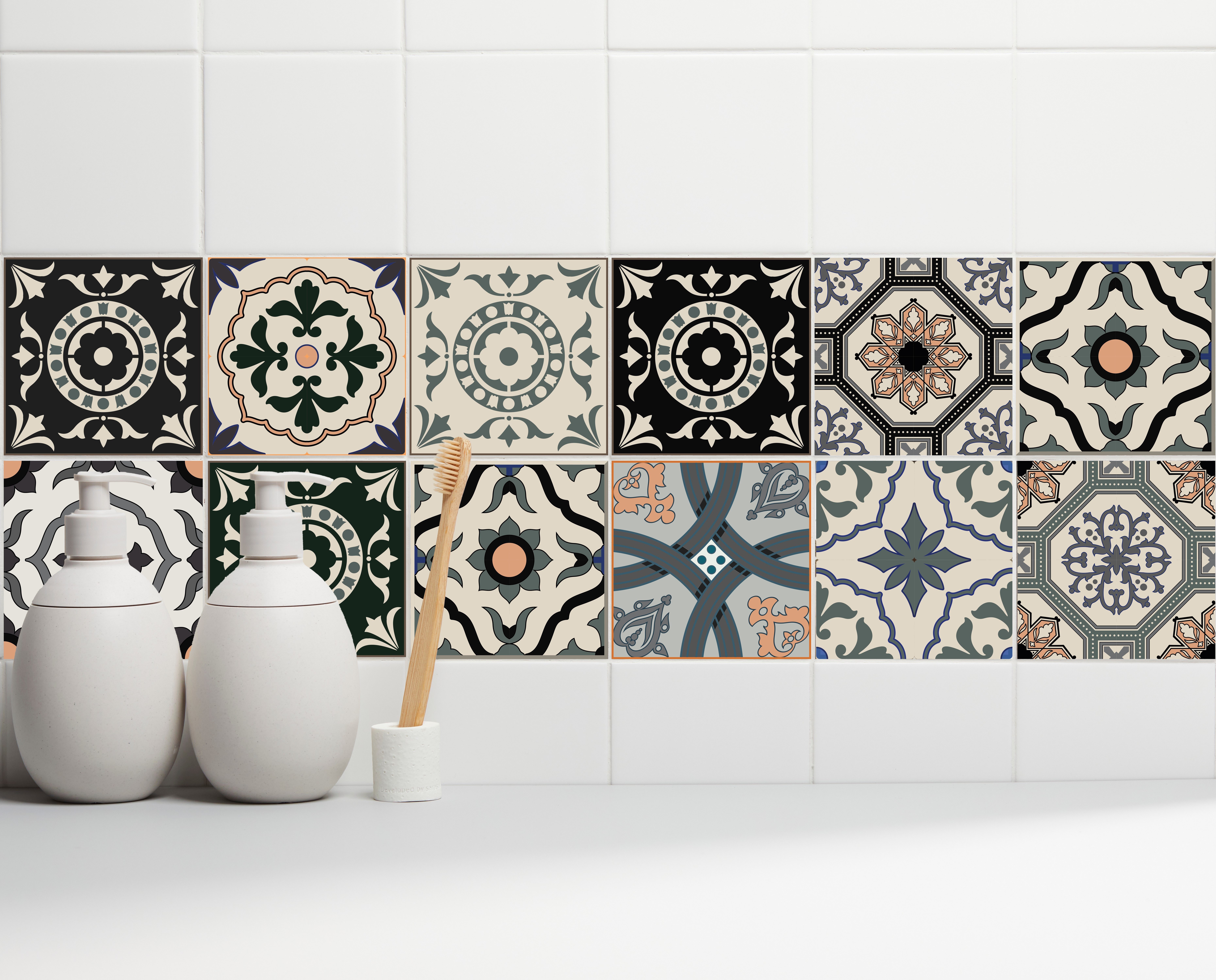 OTTO home Fliesenaufkleber Ornamente, Stickerfliesen, selbstklebend, Sticker, 12er Set