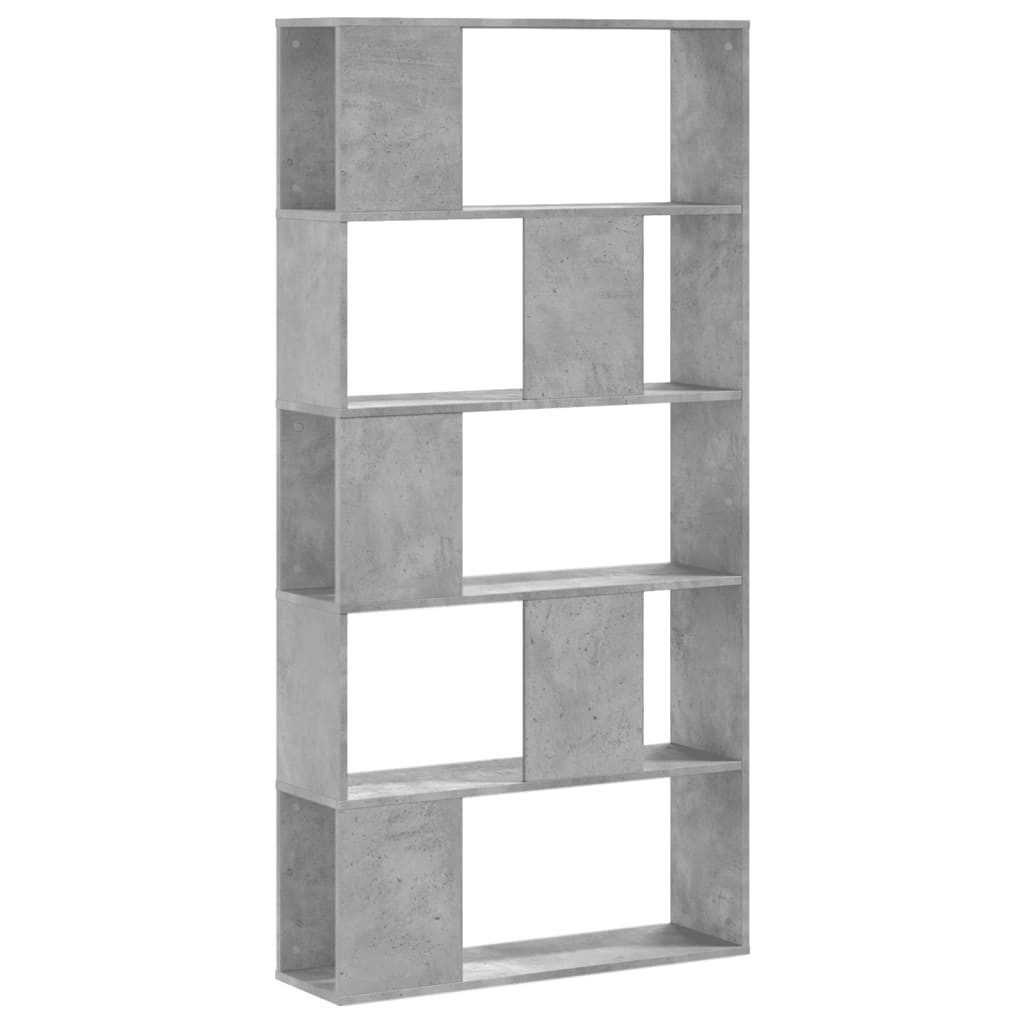 vidaXL Bücherregal NA Bücherregal Standregal Bodenregal 5 Böden Betongrau 80,5x23,5x162,5