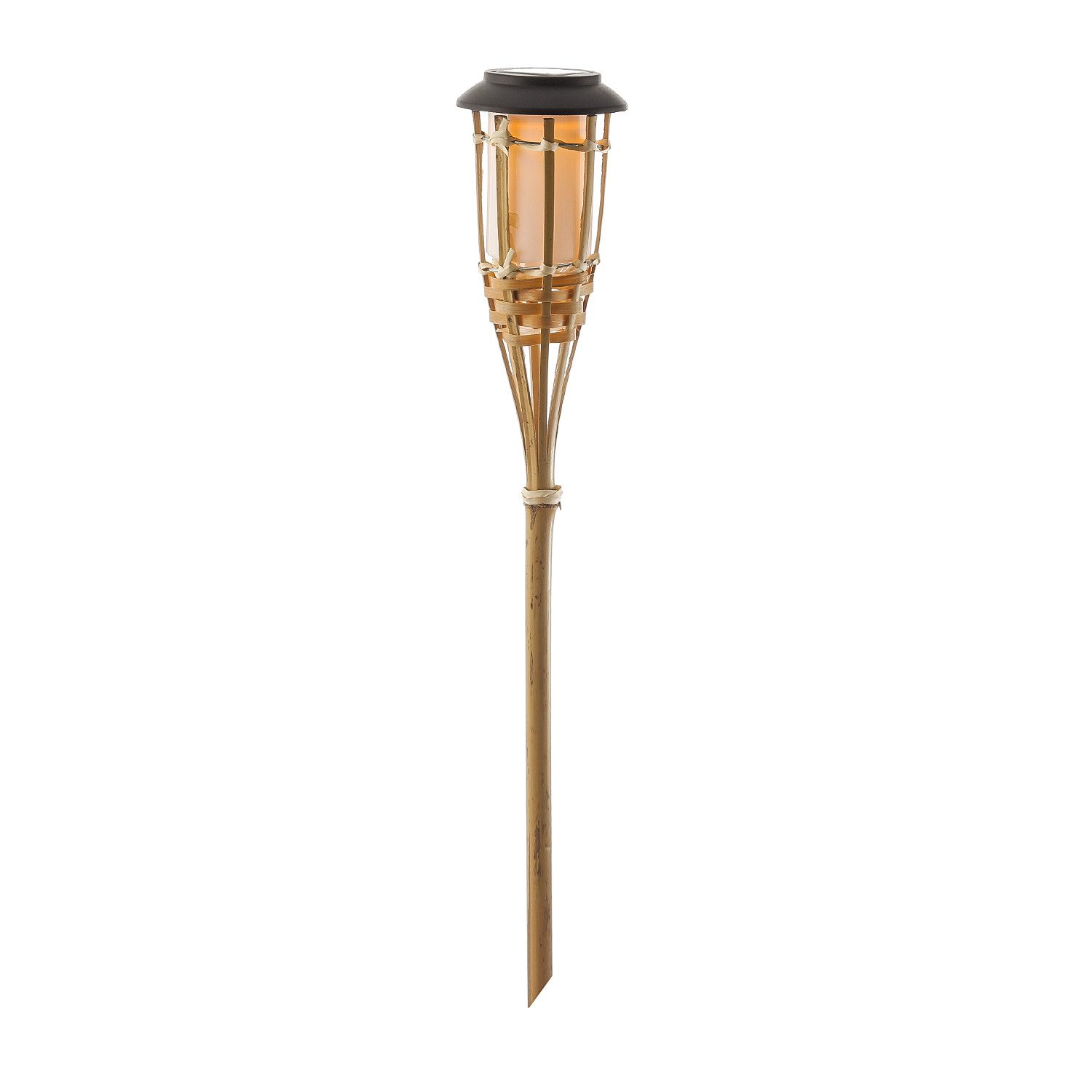 4er-Set LED-Solar-Gartenfackeln Aus Bambus – 60 Cm Hoch, Mit Flackereffekt, Dämmerungssensor, Gelbes Licht, IP44 – Stimmungsvolle Beleuchtung Für Terrasse, Balkon & Garten