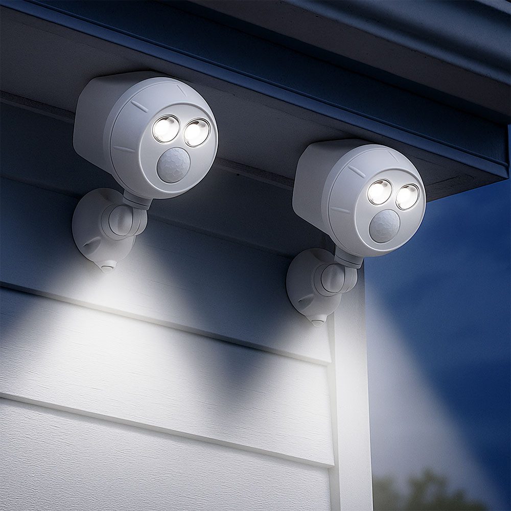 mrbeams LED Außen-Wandleuchte, LED-Leuchtmittel fest verbaut, Kaltweiß, Tageslichtweiß, Außenleuchte Wandlampe LED kaltweiß Bewegungsmelder IP66 2er Set