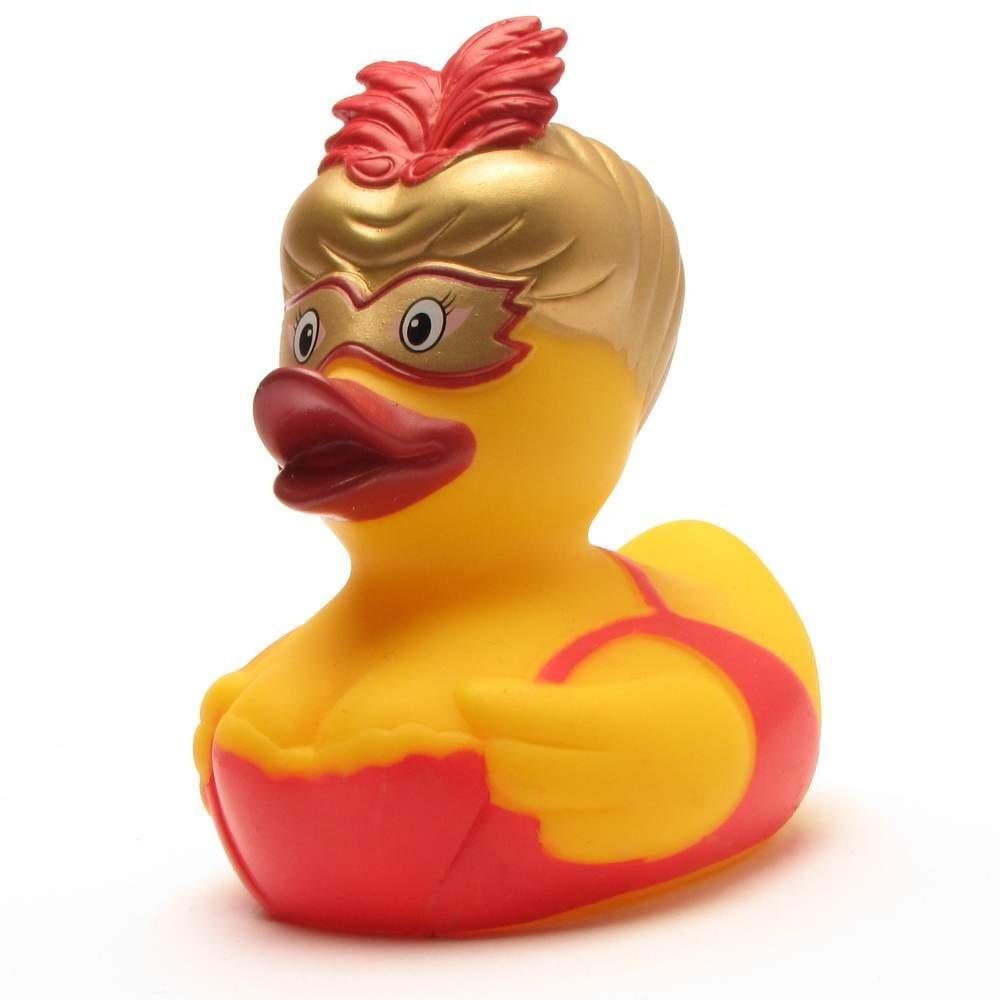 Duckshop Badespielzeug Venezianischer Karneval Frau in Gold Badeente - Quietscheente