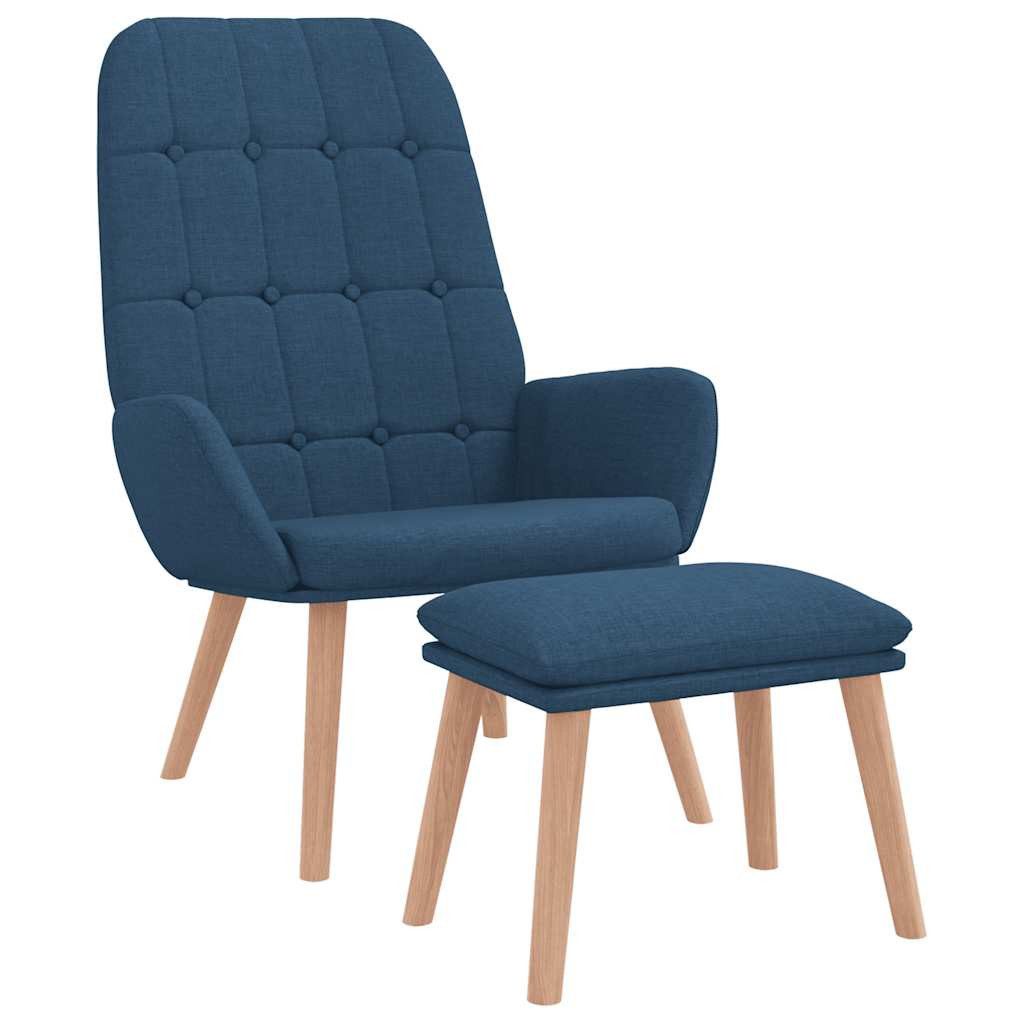 vidaXL Sessel Relaxsessel mit Hocker Blau günstig online kaufen