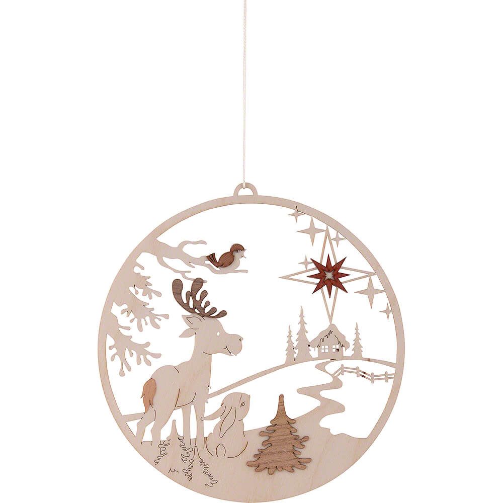 Kuhnert Schwibbogen Fensterbild Elch mit Hase (18cm) von Drechslerei Kuhnert