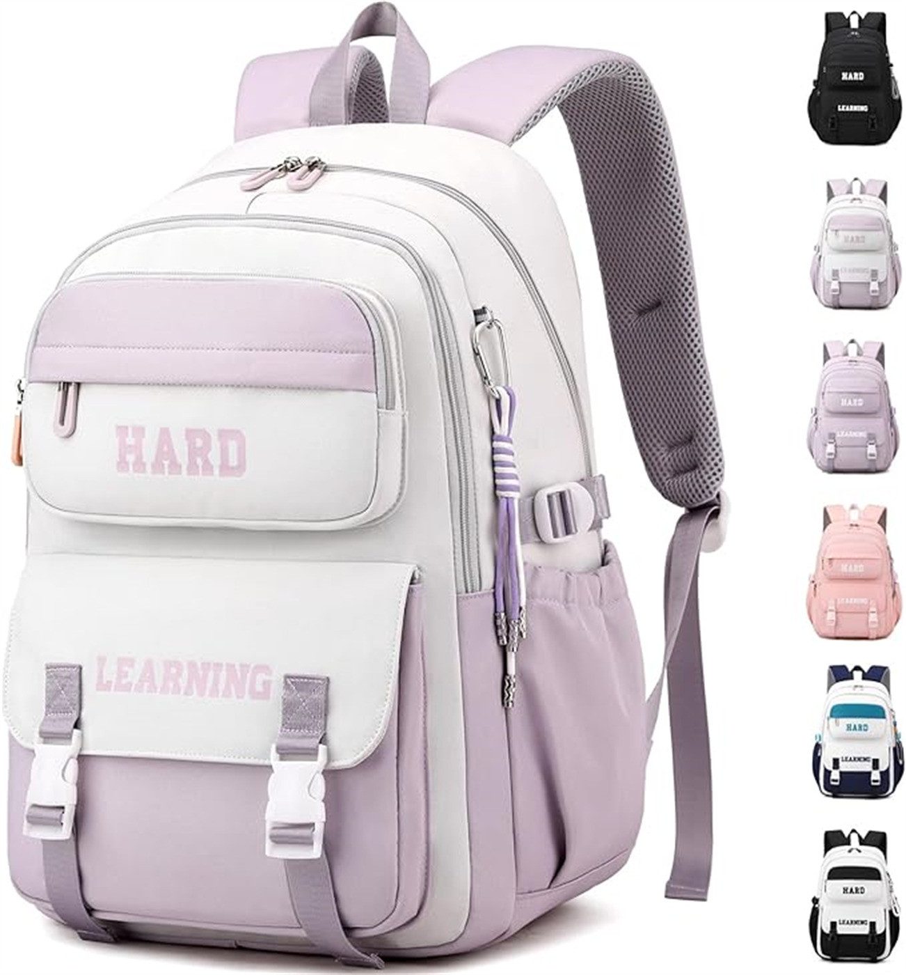 GSenhui Kawaii Schulrucksack Mädchen - Aesthetic Blumen Design Mit Laptopfach 43x30x18cm