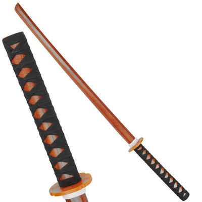 BAY-Sports Holzschwert Bokken Katana mit gewickeltem Griff aus Holz Eiche Bokken mit, veredelt mit seilgebundenen Griff