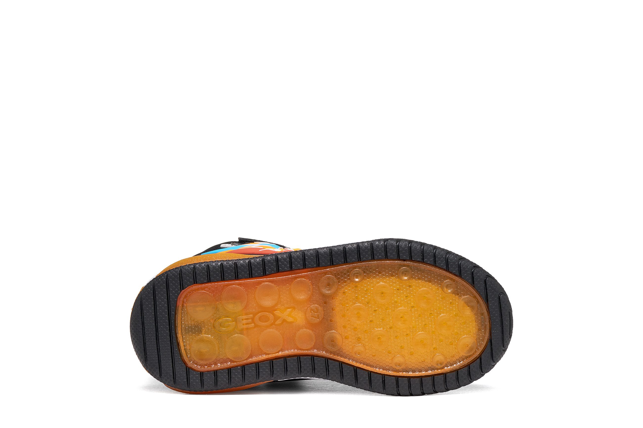 Geox J INEK BOY - Blinkschuh Sneaker Motiv-Boots mit Blinkfunktion, Größenschablone zum Download
