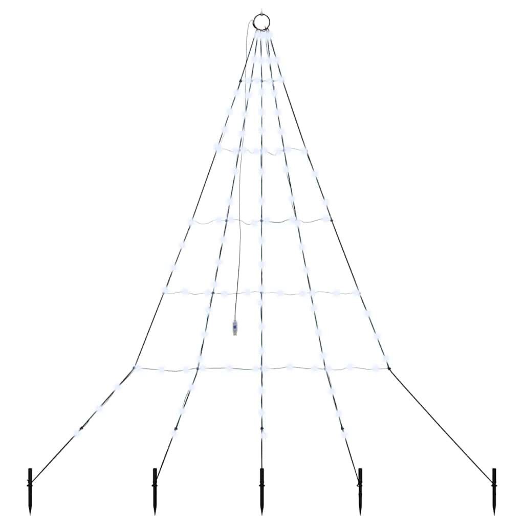 vidaXL LED Baum LED Weihnachtsbaum mit Erdspießen Kaltweiß 182 cm Metall