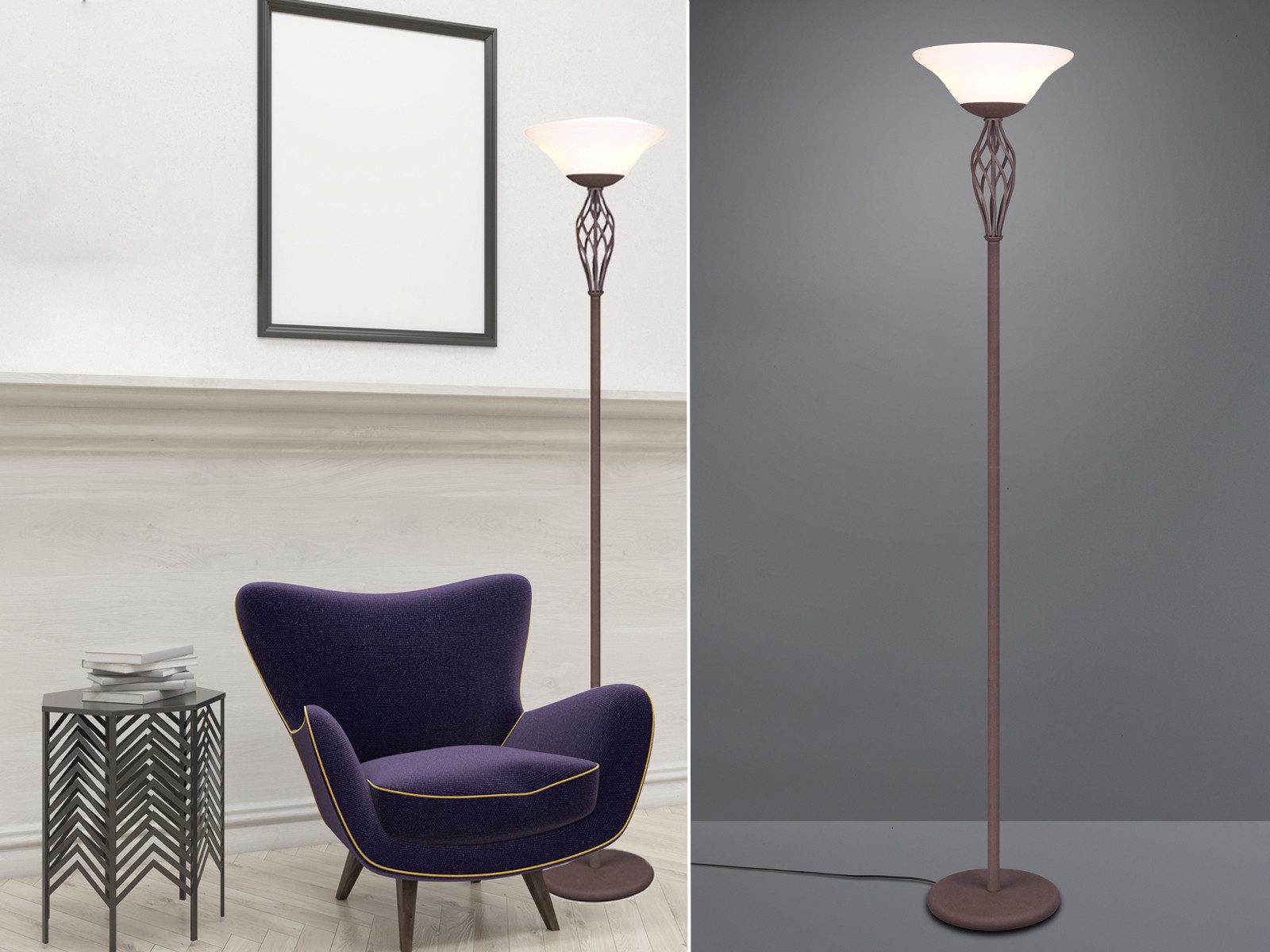 TRIO Leuchten LED Deckenfluter, Dimmfunktion, LED wechselbar, Warmweiß, Ste günstig online kaufen