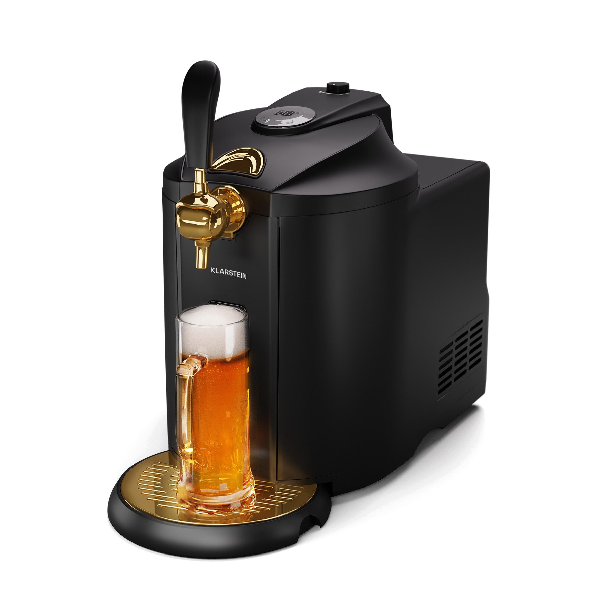 Klarstein Bierzapfanlage Beerkules, Kühlkompressor Bier Getränk 5 L LCD 120 W