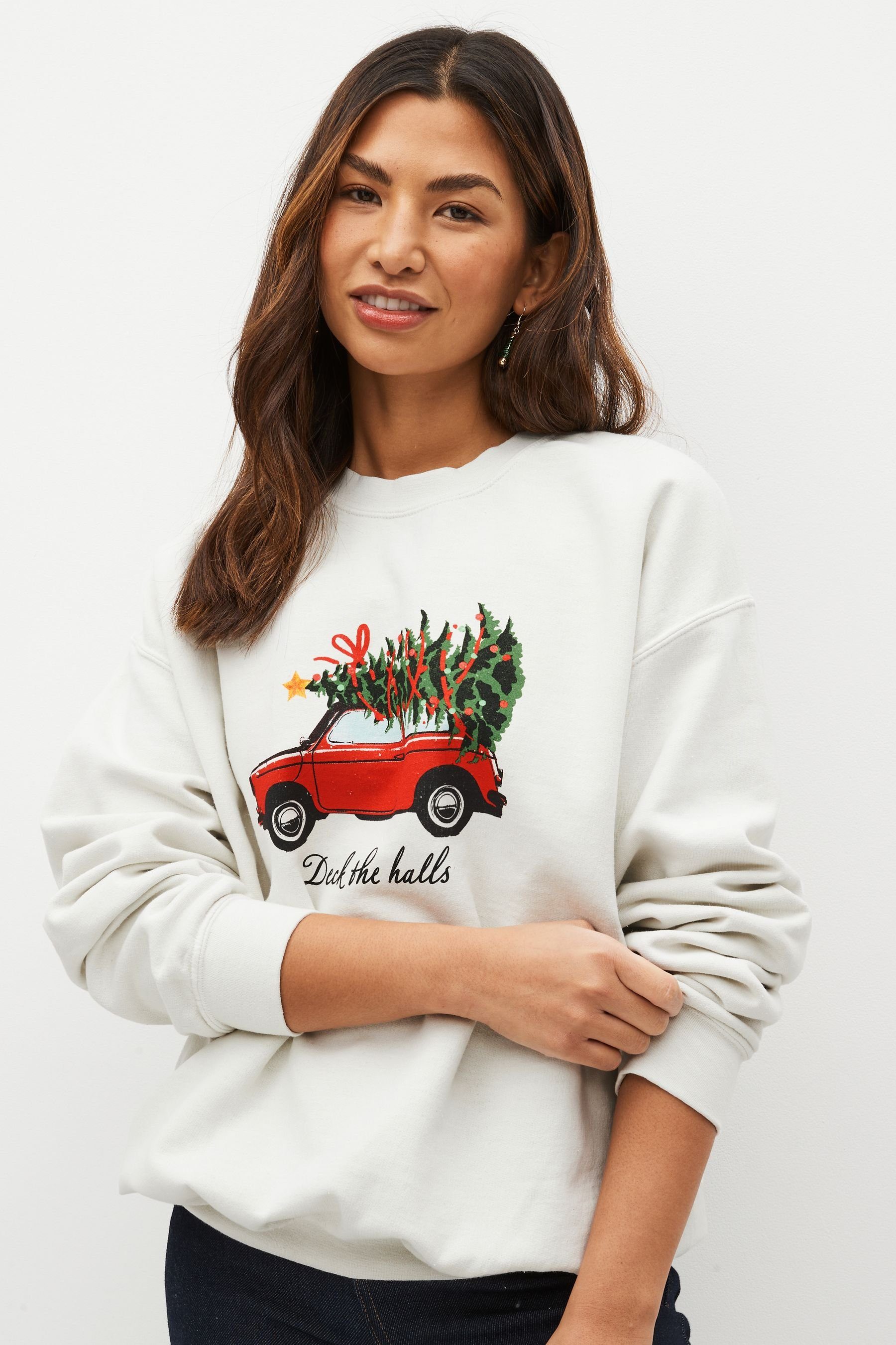 Next Sweatshirt Sweatshirt mit weihnachtlicher Grafik (1-tlg) | Sweatshirts