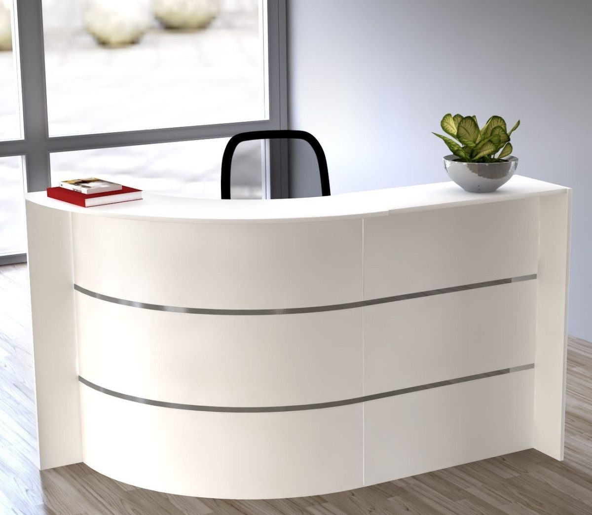 Empfangstheke Bogen-Theke Bari BxHxT 175x112x95cm weiß