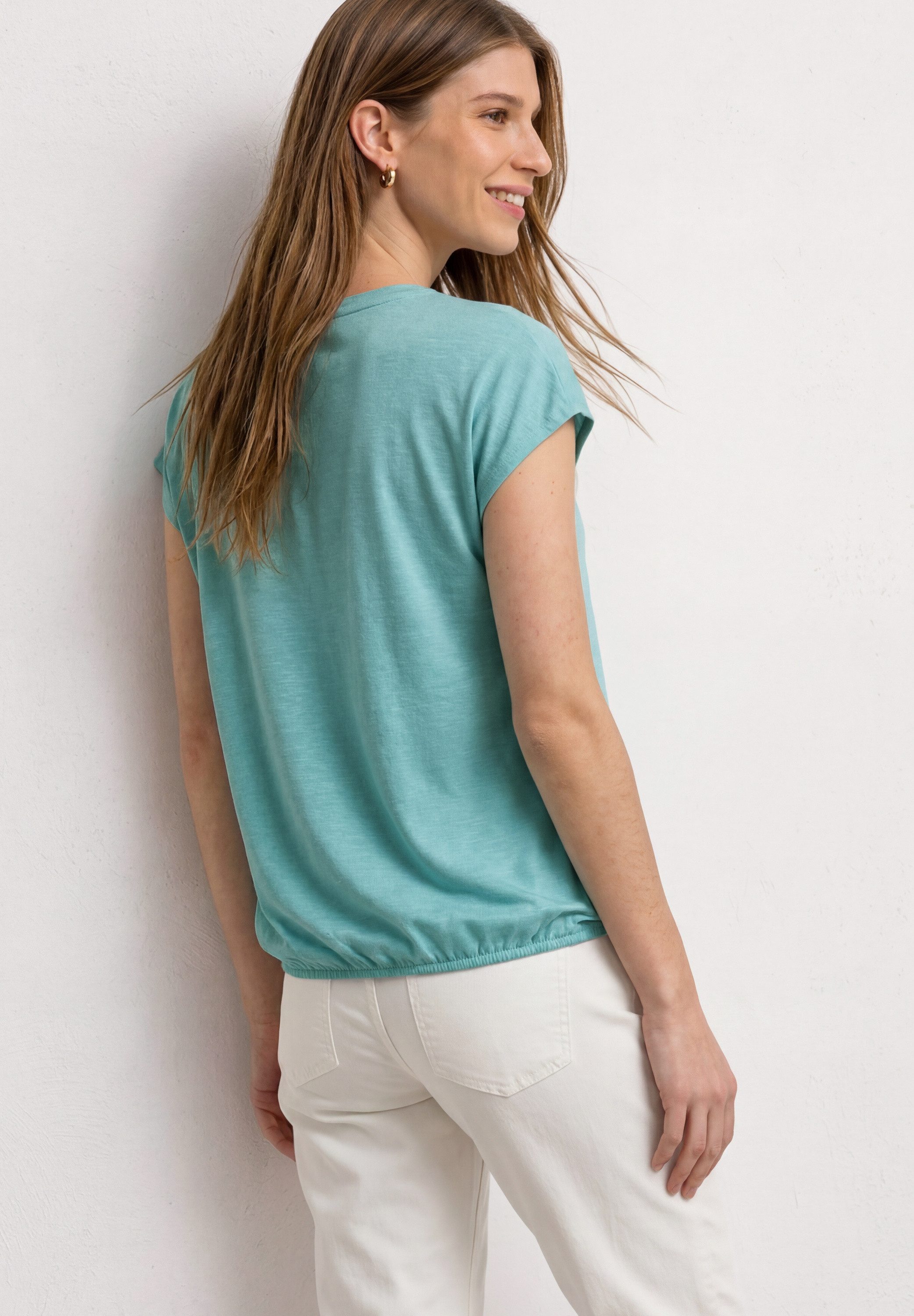 STREET ONE T-Shirt mit geschlitztem Rundhalsausschnitt – Bild 2 von 5