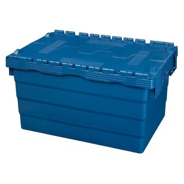 Logiplast Transportbehälter Mehrwegbehälter mit Deckel 60L Volumen – ALC-Behälter Transportbox, (Sparset, 3 Stück), stapelbar und nestbar, mit Antirutschsicherung
