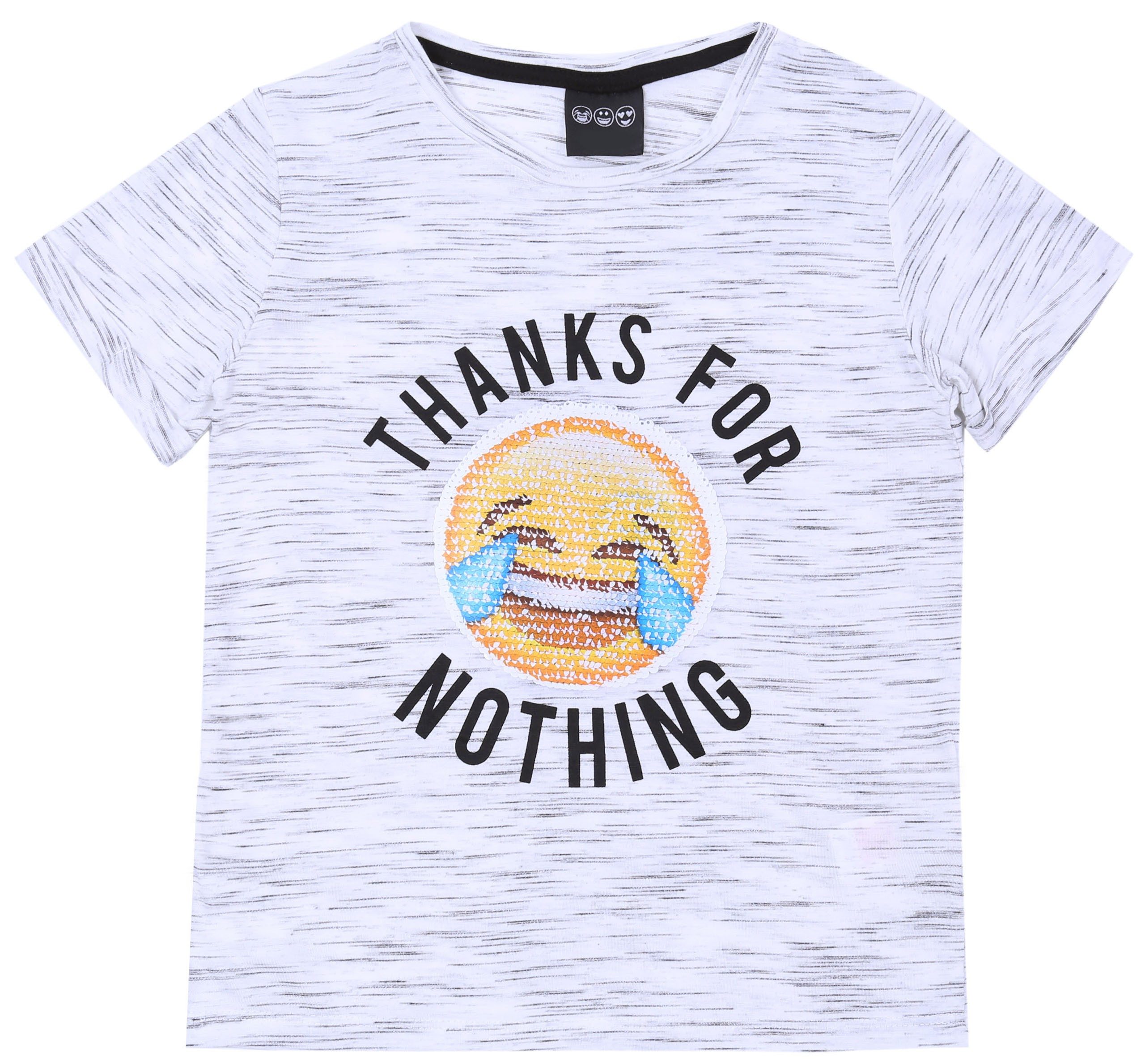 Kurzarmbluse Graues T-Shirt Pailletten-Muster 10-11 Jahre