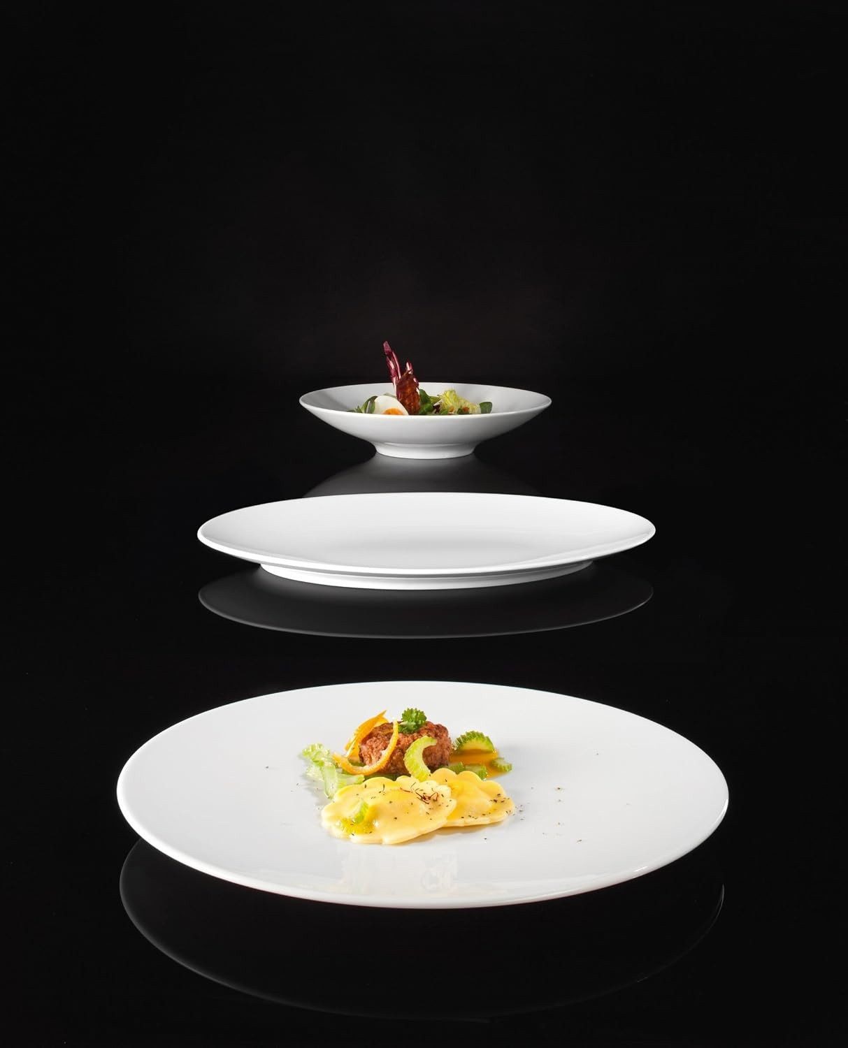 Seltmann Weiden Speiseteller 6 x Coupteller Essteller flach Platzteller WHITE COUP FINE DINING, (6 St)