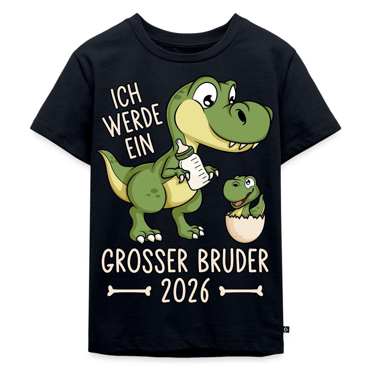 T-Shirt Großer Bruder 2026 Ei Baby Dino Dinosaurier Kinder Premium T-Shirt