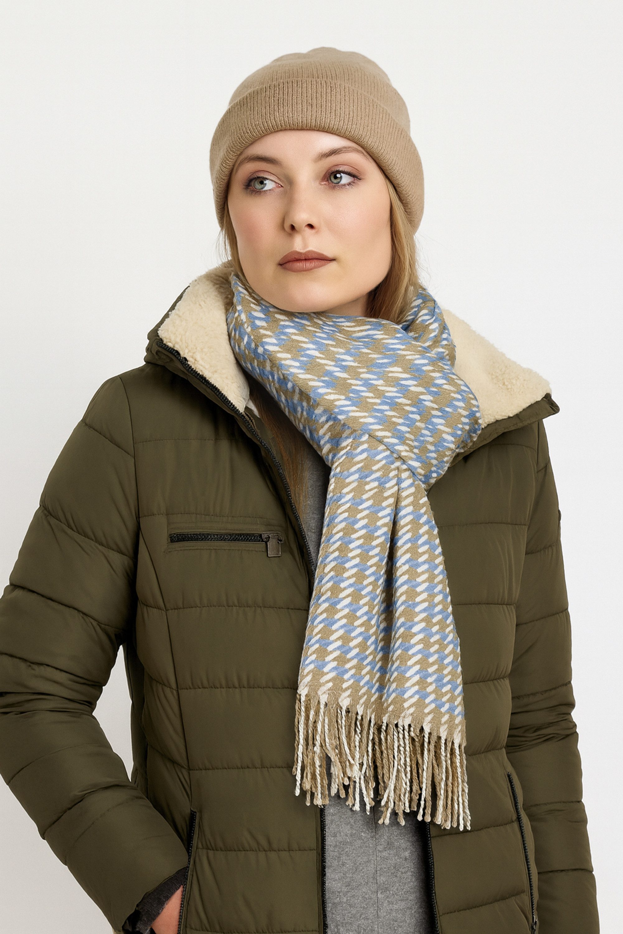 COLLEZIONE ALESSANDRO Wollschal Inverno, (1-St), Made in Italy, mit modernem Karo