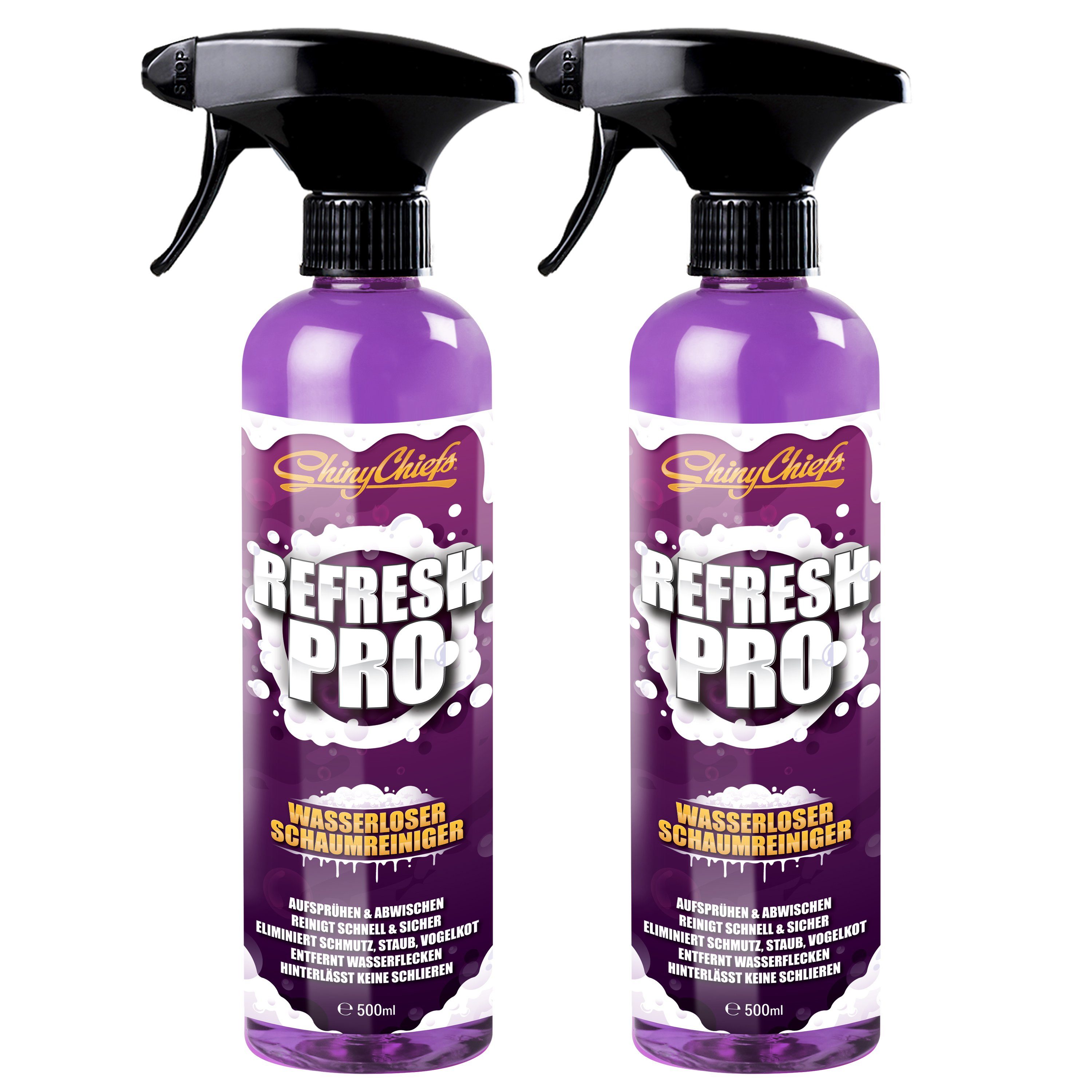 2er Pack RefreshPro - 500ml Fahrzeugpflege Fett Öl Ruß Wasserflecken Autoshampoo