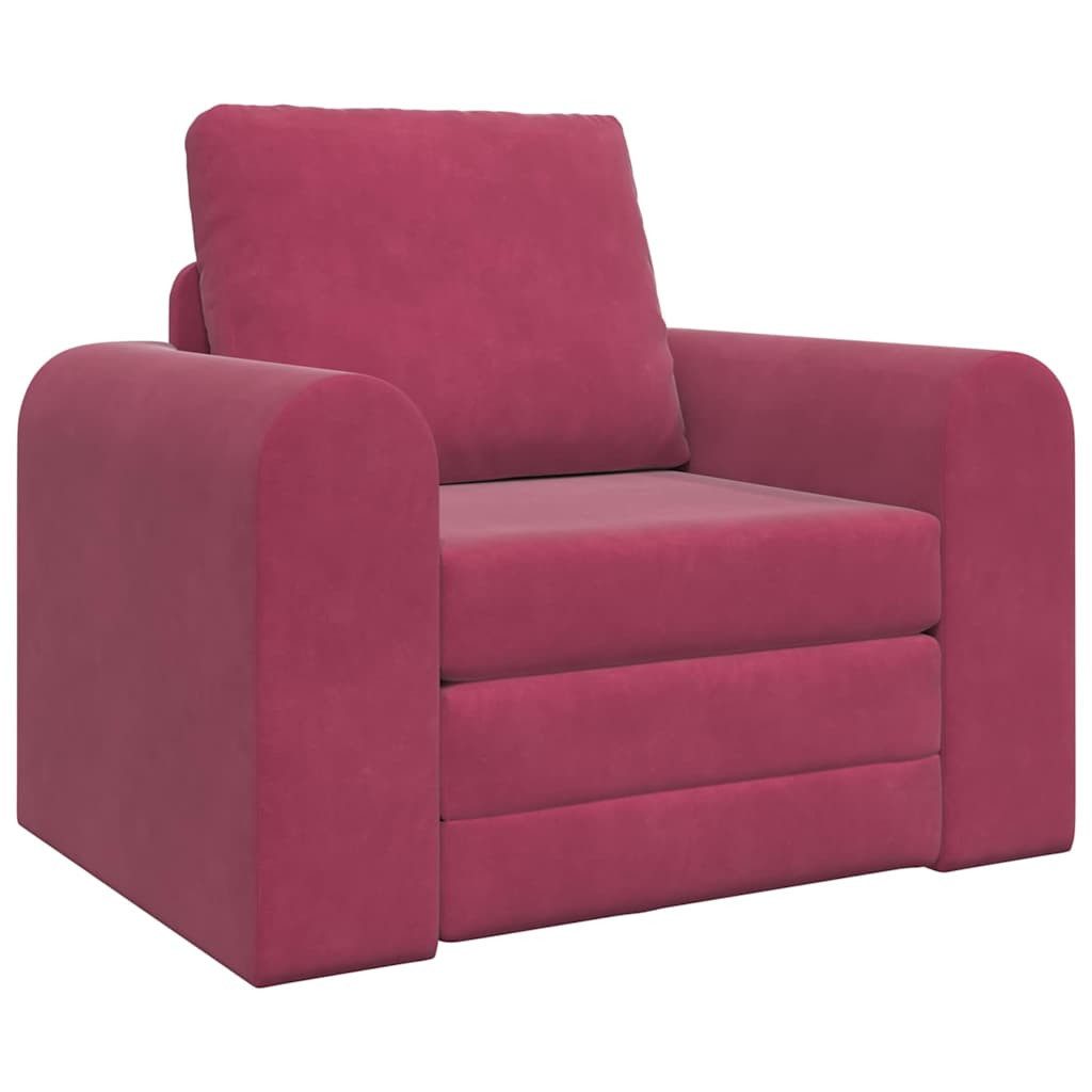 vidaXL Sofa Schlafsofa Weinrot 98 x 71 x 83 cm Samt, 1 Teile günstig online kaufen