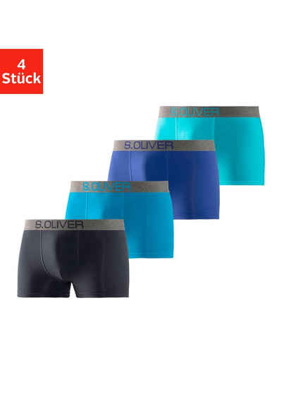 s.Oliver Boxer Boxershorts für Herren (Packung, 4-St) mit kontrastfarbenem Webbund