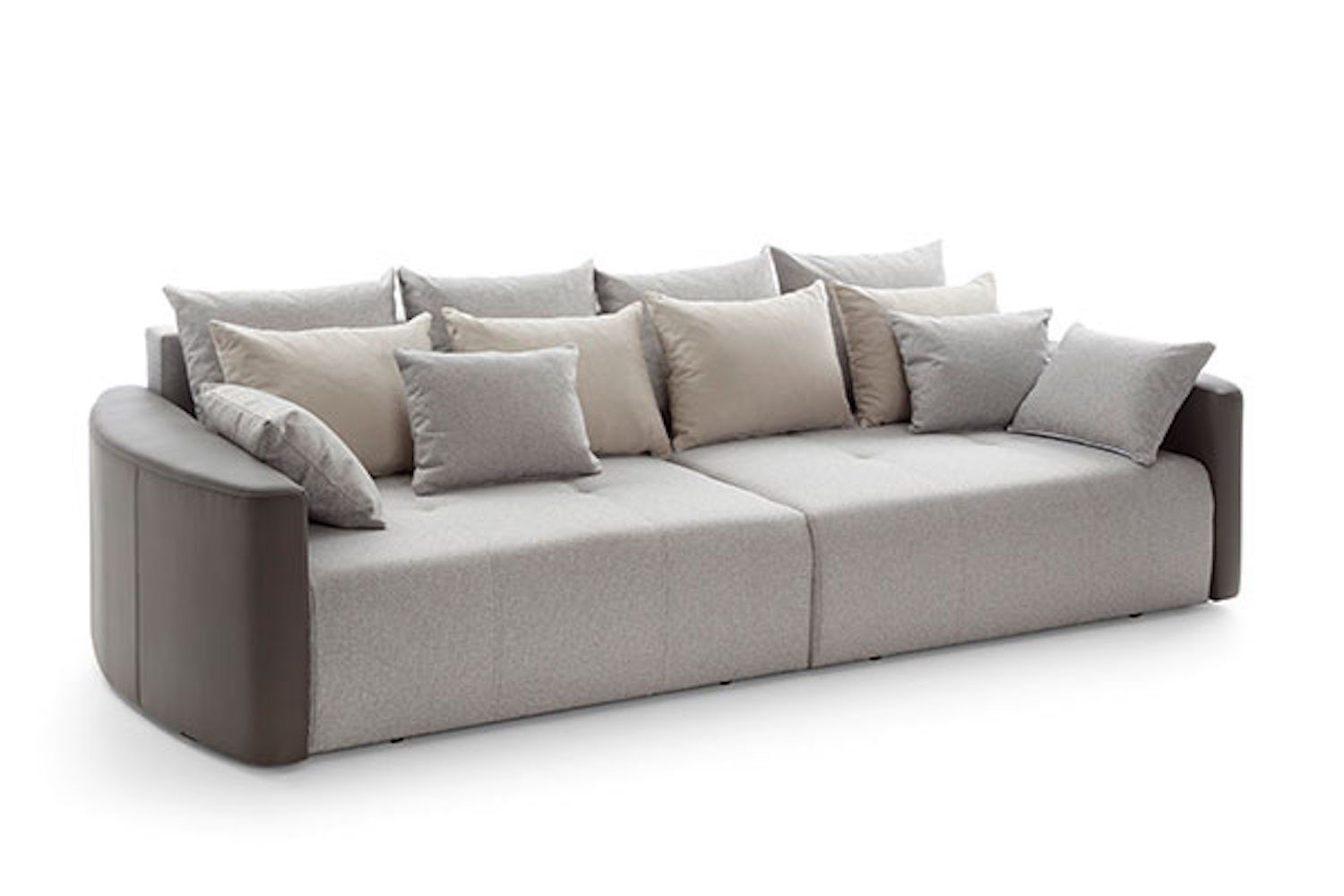 Feldmann-Wohnen 290cm Pura, und beigegrau / grau Bettkasten Schlaffunktion mit Sofa