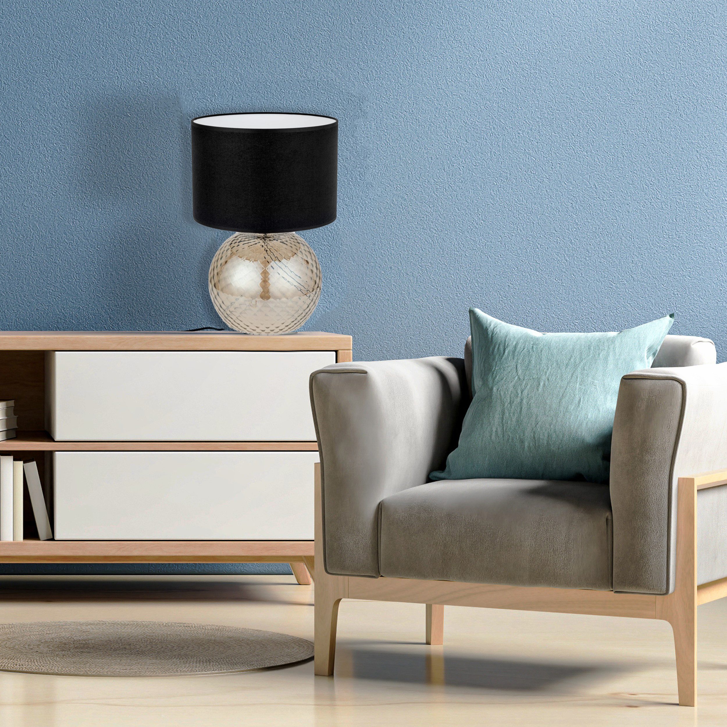 Signature Home Collection Nachttischlampe Glaslampe braun günstig online kaufen