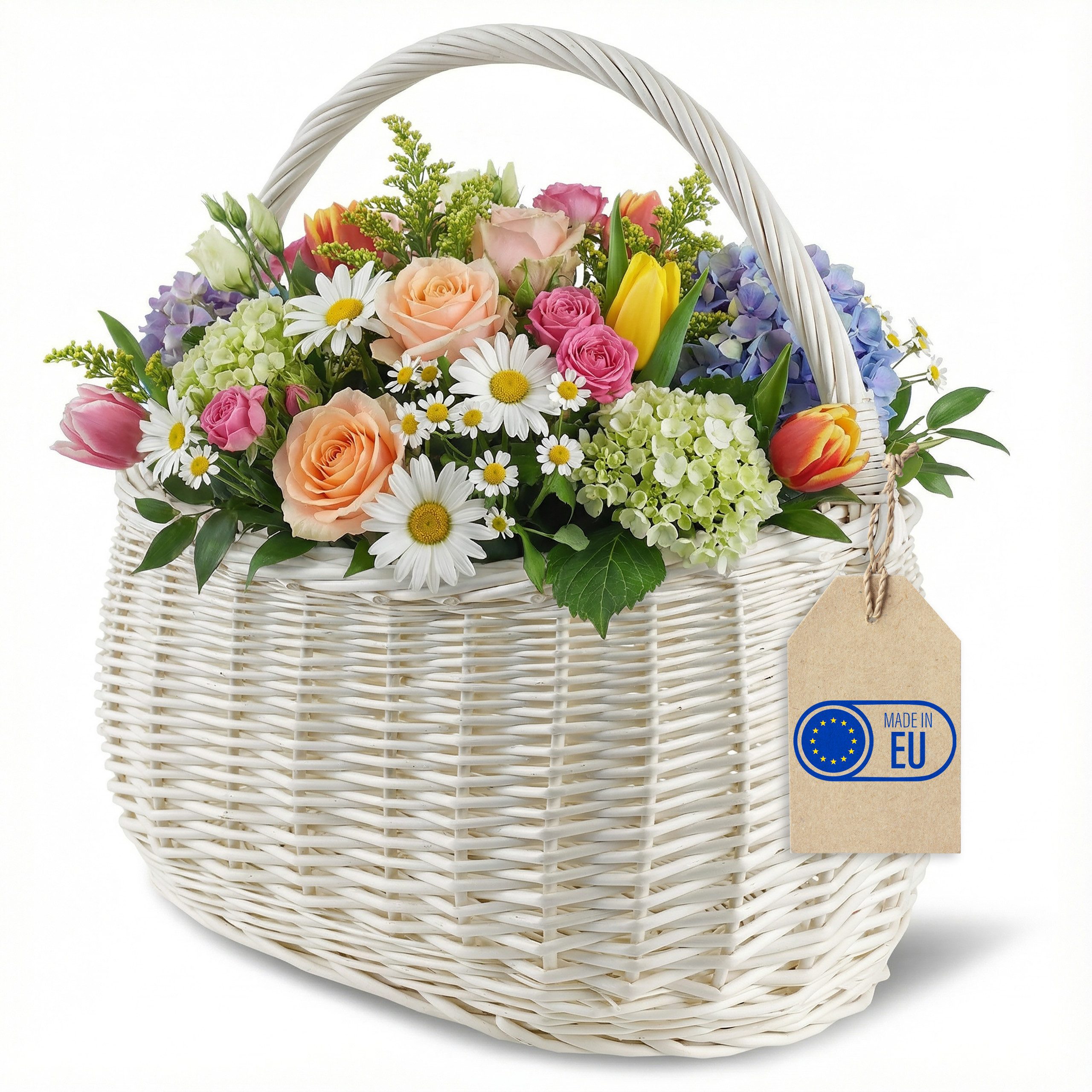 Creative Home Weidenkorb Einkaufskorb Weidenkorb mit Henkel 45 x 26 x 41 cm (2 cm)