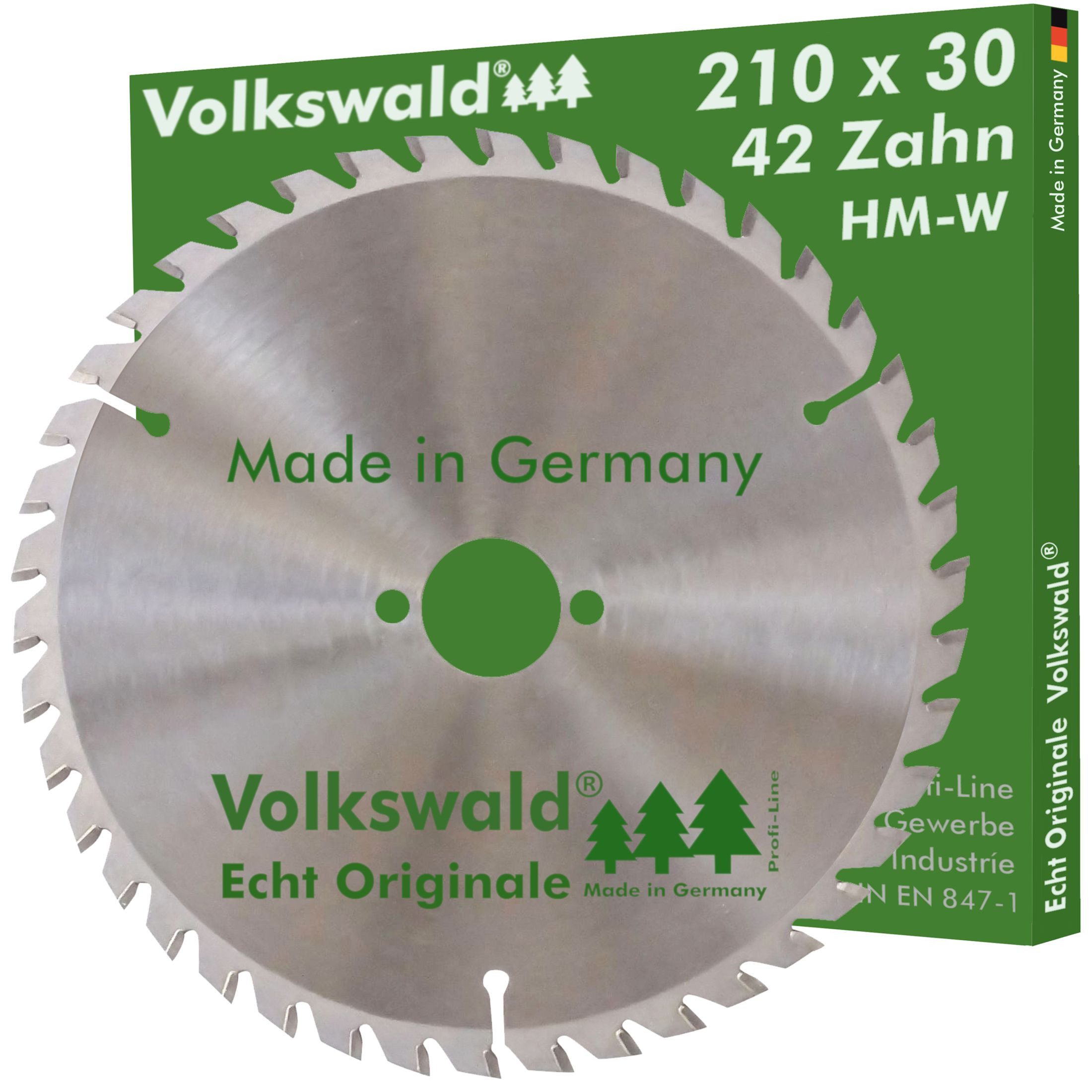 Volkswald Kreissägeblatt Volkswald ® HM-Sägeblatt W 210 x 30 mm Z= 42 Kreissägeblatt Acrylglas, Echt Originale Volkswald® Made in Germany