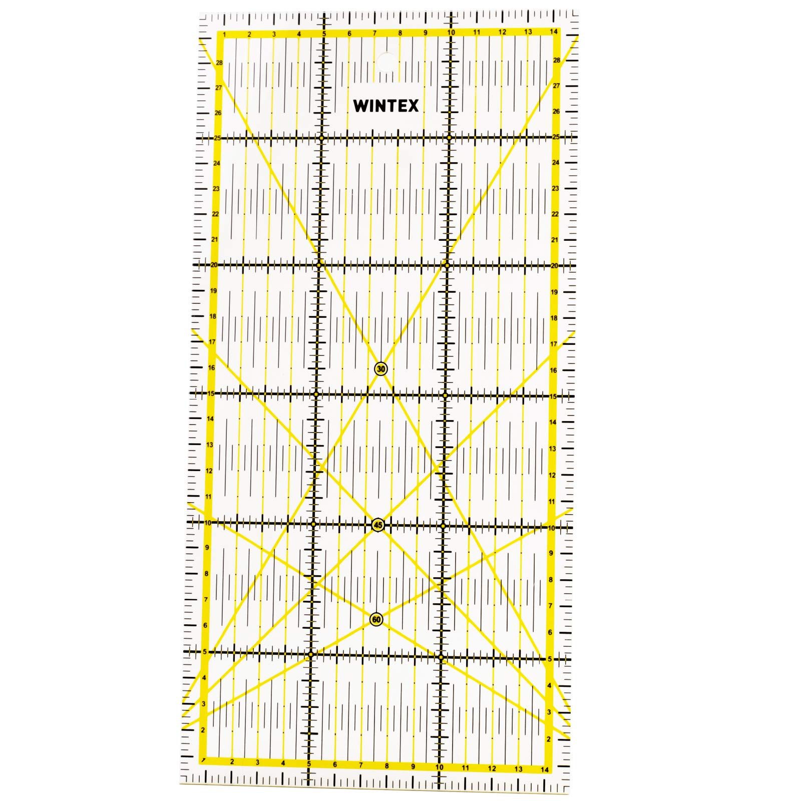 WINTEX Schneidelineal Universal Nählineal 15x30 cm Handmaß Näh Schneiderlineal transparent, Quilt Prym Schneider Patchwork Lineal Lineal Nähen Sewing Ruler