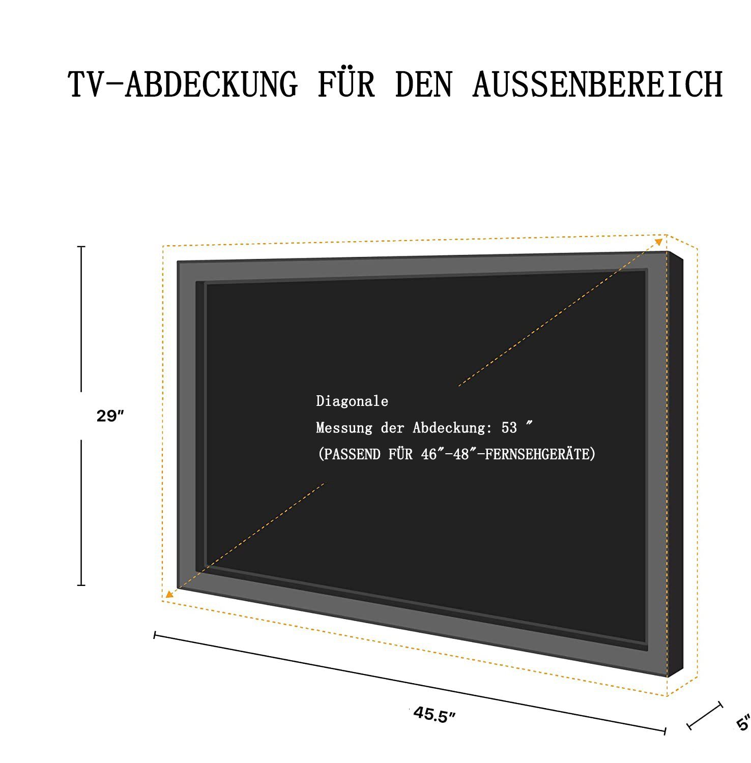 Outdoor Fernseher Hülle GelldG TV Abdeckung, Gartenmöbel-Schutzhülle Bildschirmschutz TV 46-48"