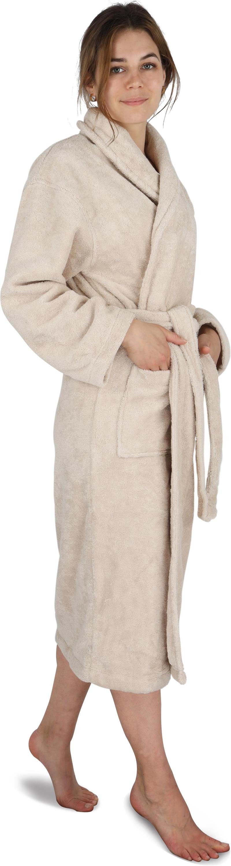 normani Damenbademantel Damen Baumwoll Bademantel, 125, Bio-Baumwolle, Scha günstig online kaufen