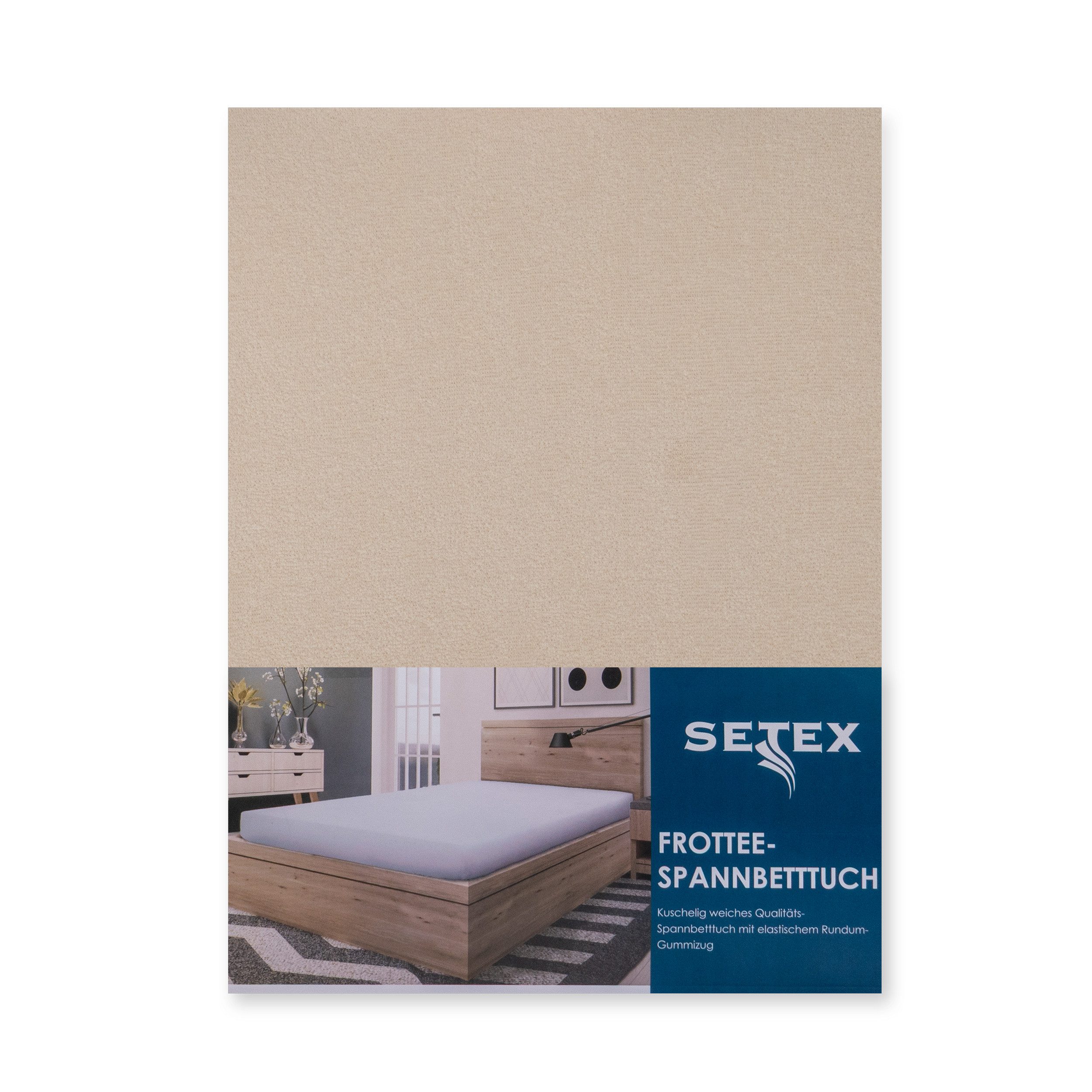 SETEX Spannbettlaken Frottee, Frottee, Gummizug: rundum, (1 Stück), uni, Frottee