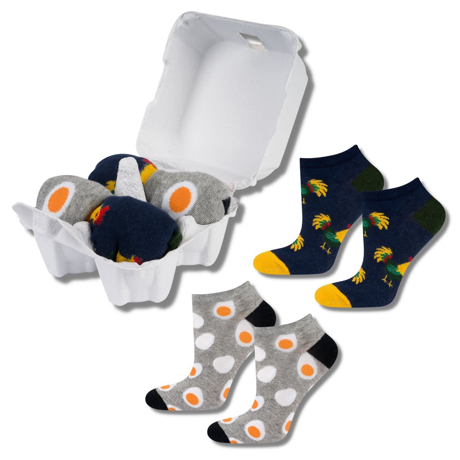 2 Für Ostern Soxo Set) Geschenke Socken Bunt Größen 2-Paar, / Männer Damen Grau (Box, Socken Blau