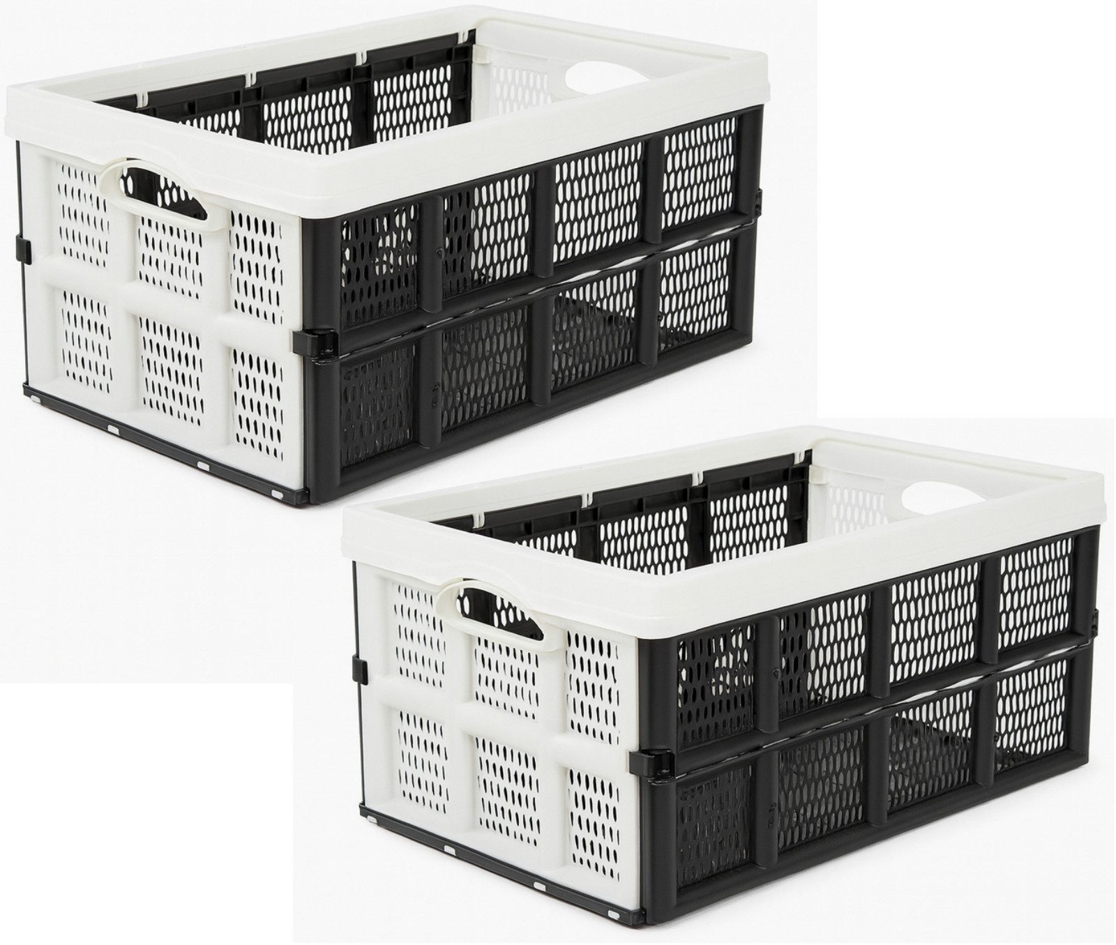 Koopman Klappbox Transportbox Kleinteilebox Faltbox Box Kiste 50x33x25cm, 2 Stk, Klappbar, 32 L, Kunststoff, 2 Tragegriffe