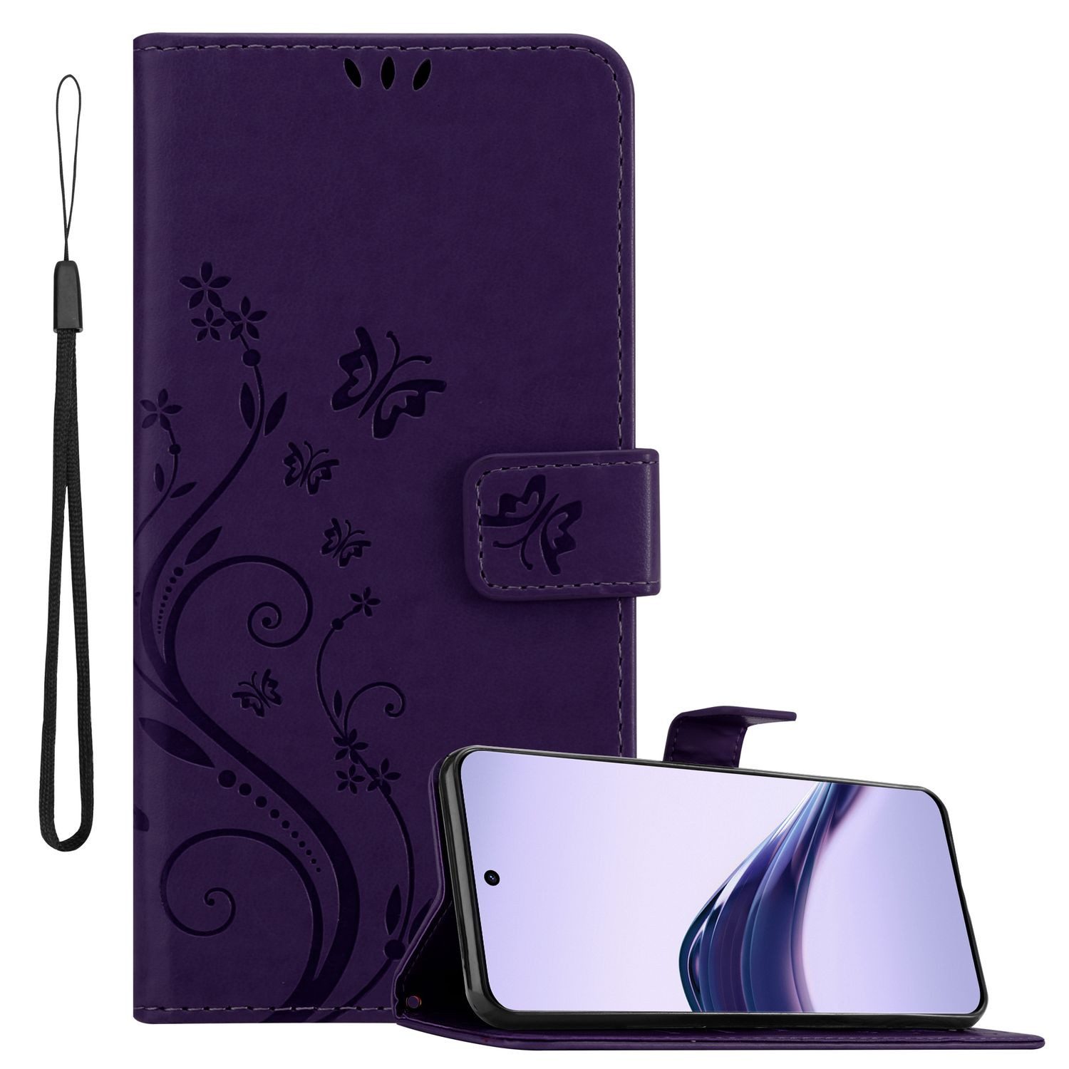 Cadorabo Handyhülle für Realme 13 Pro 5G Hülle Realme 13 Pro 5G, Hülle Schutzhülle Blumen Flower mit Standfunktion Kartenfach Magnet