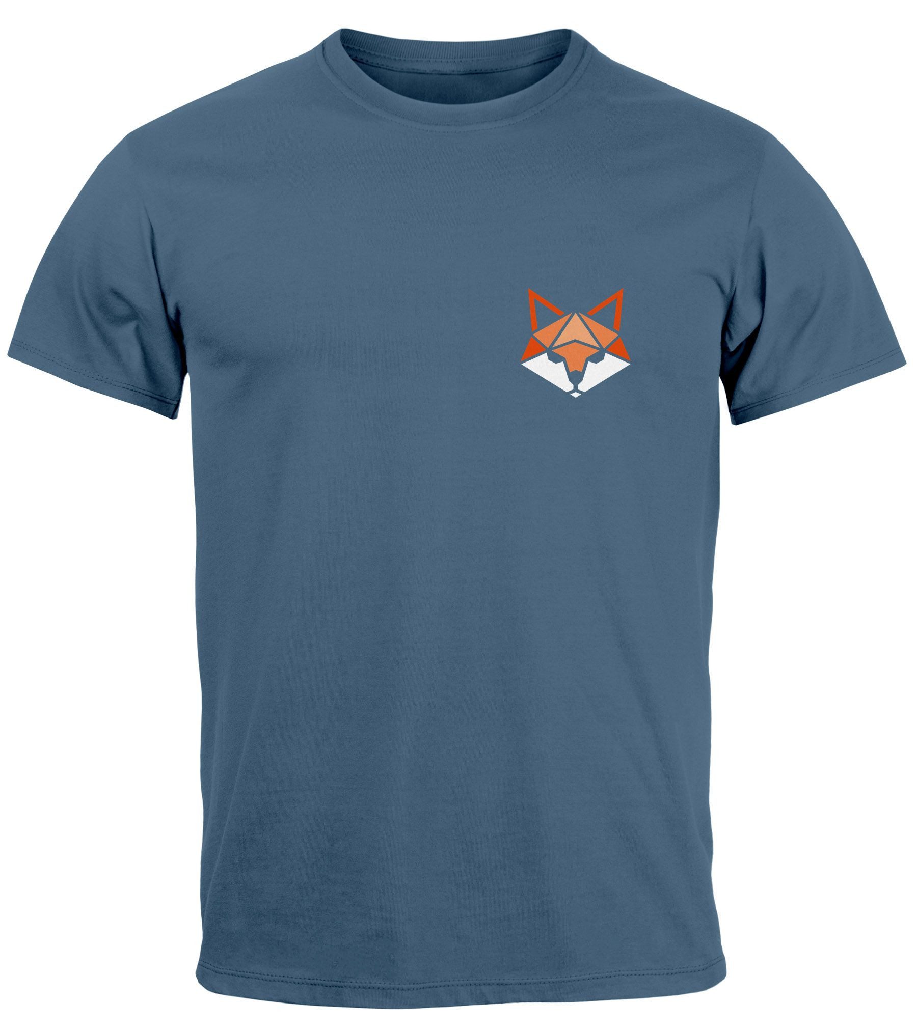 Neverless Print-Shirt Herren T-Shirt Fuchsmotiv Brustlogo günstig online kaufen