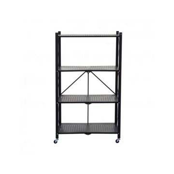 BERLINLODGE® Standregal KLAP klappbares Regal auf Rollen mit 4 Fachböden, HxBxT 127x72x34cm, Komplett-Set, Traglast von 50 kg pro Ebene