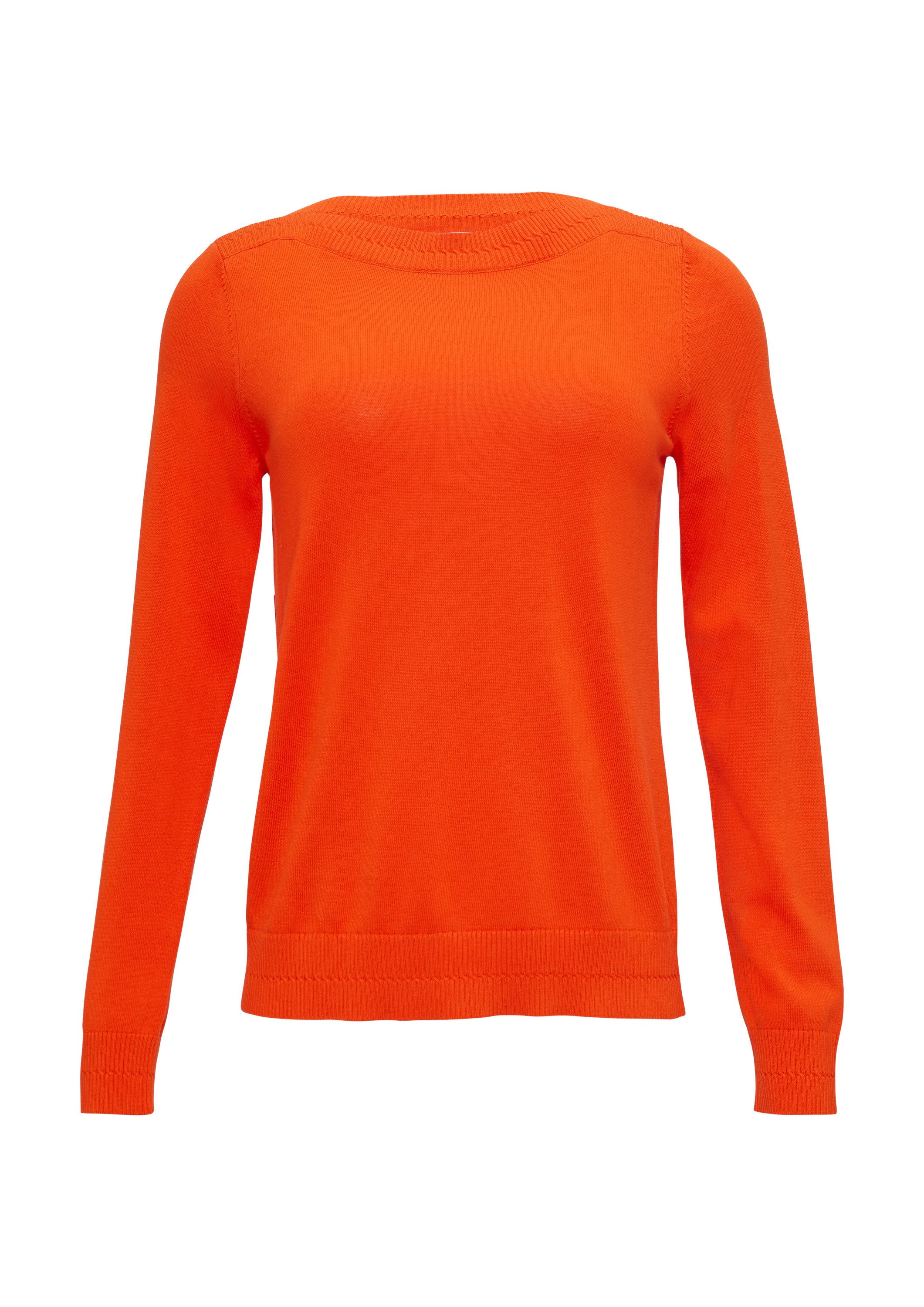 s.Oliver Longpullover Strickpullover Strickpullover mit U-Boot-Ausschnitt günstig online kaufen