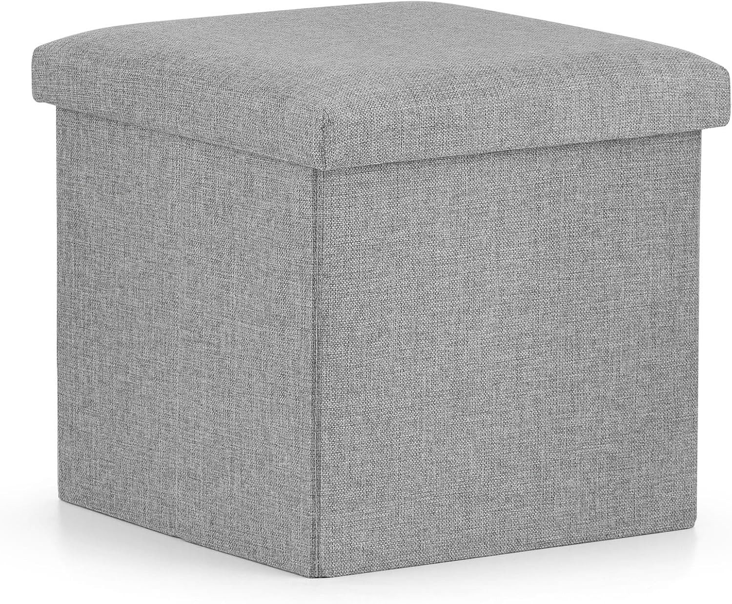 Best for Home Sitztruhe Faltbarer Stauraum-Pouff – 38x38x36 cm, Grau, Sitz- und Spielzeugbox