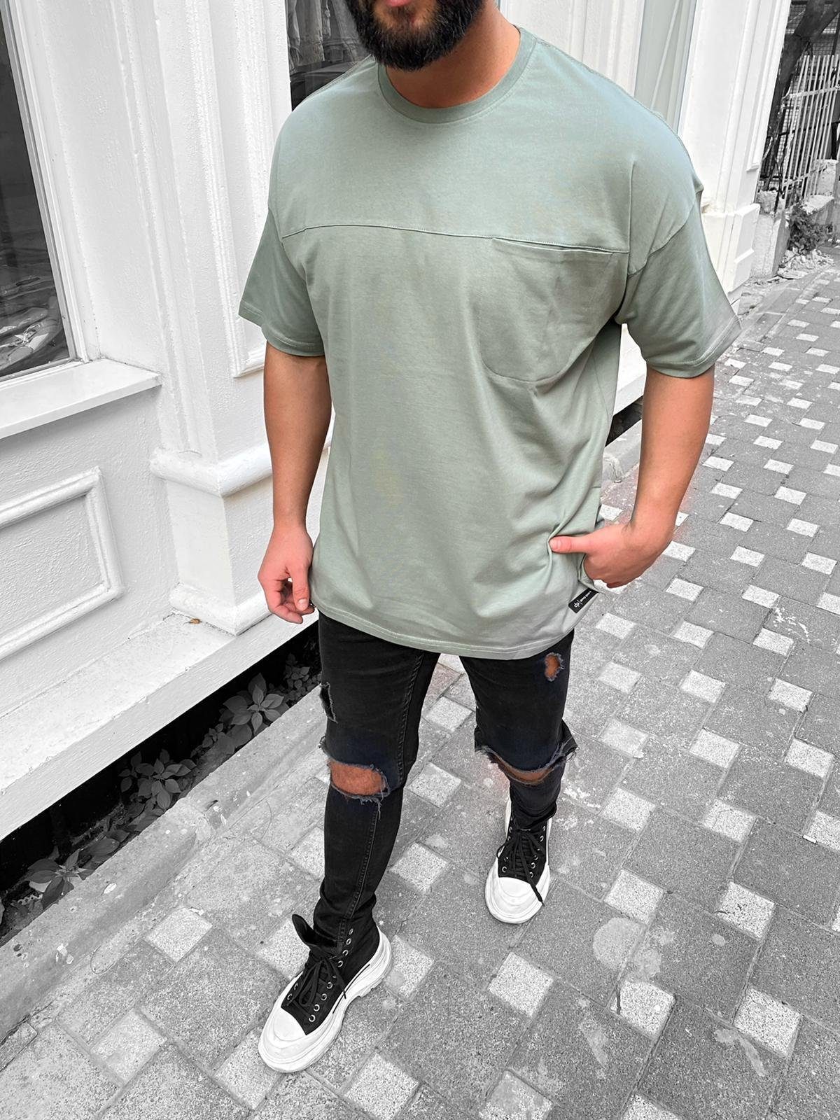 Megaman Jeans Oversize-Shirt Megaman Oversize Herren T-Shirt Long-Tee Basic