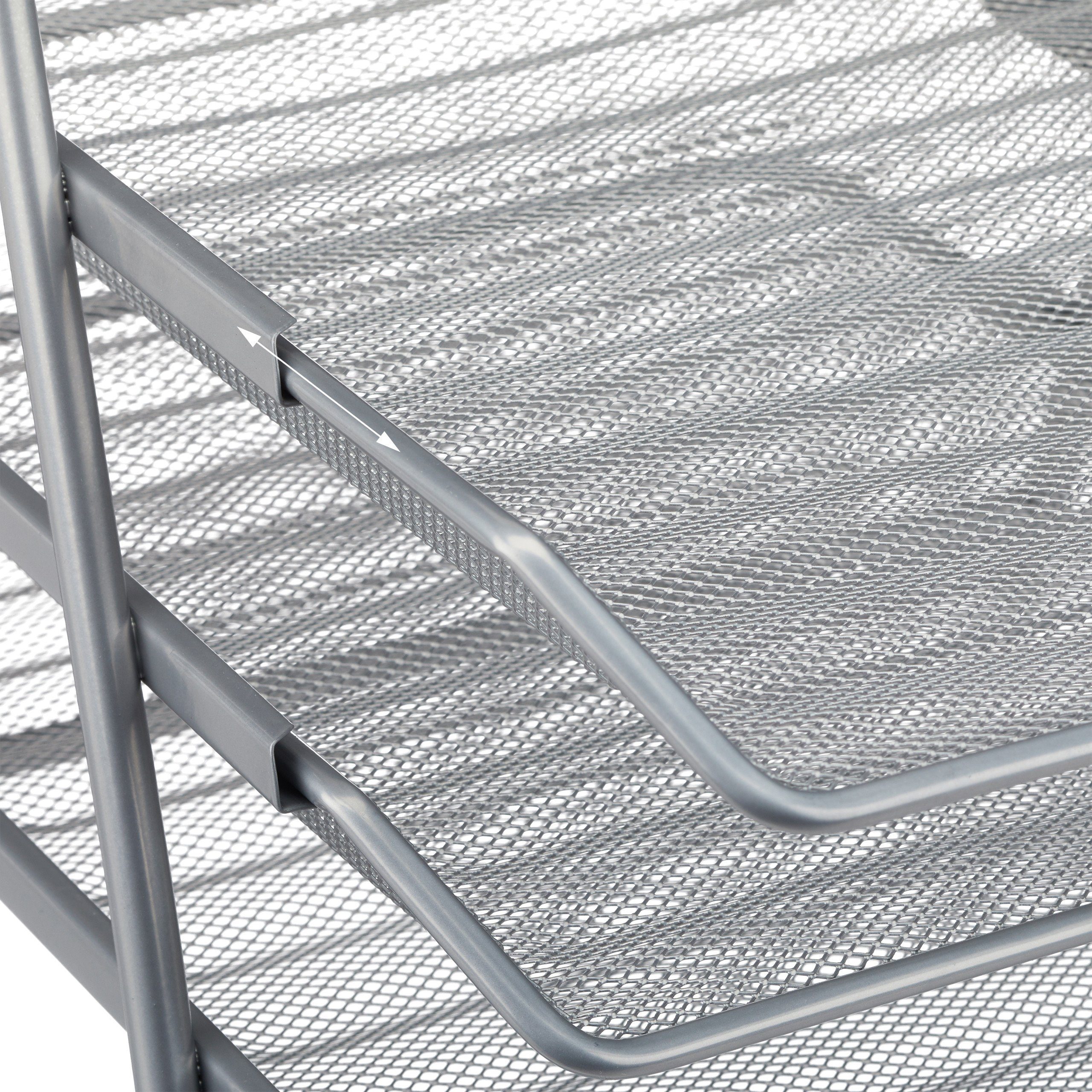relaxdays Briefablage Dokumentenablage aus Metall (1-St), silber – Bild 5 von 5