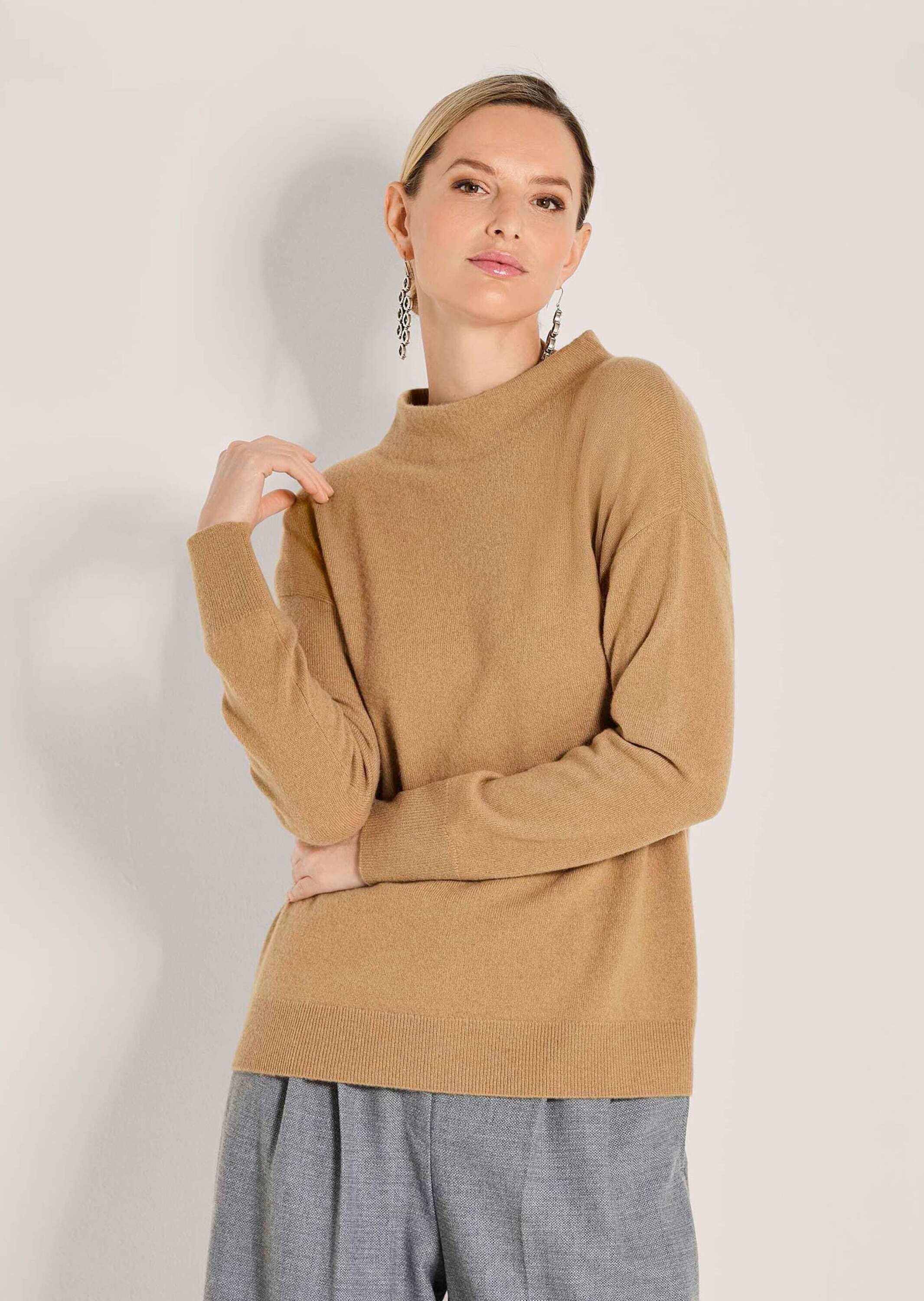MADELEINE Strickpullover Eleganter Strickpullover mit Stehkragen günstig online kaufen
